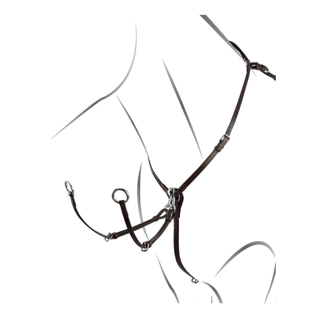 Pettorale da caccia con forchetta in pelle conciata Equestro