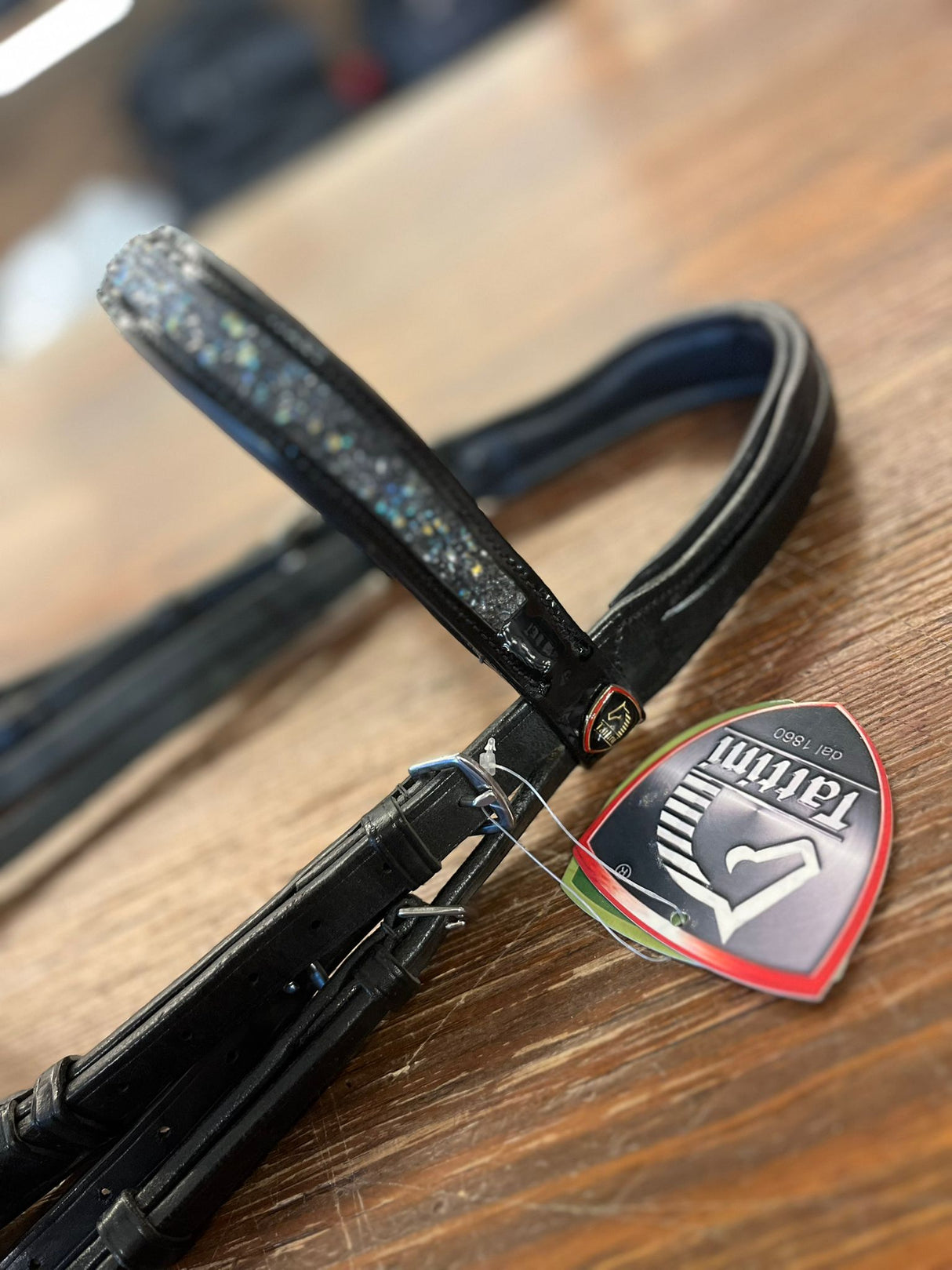 Testiera Tattini con cristali Cob nero