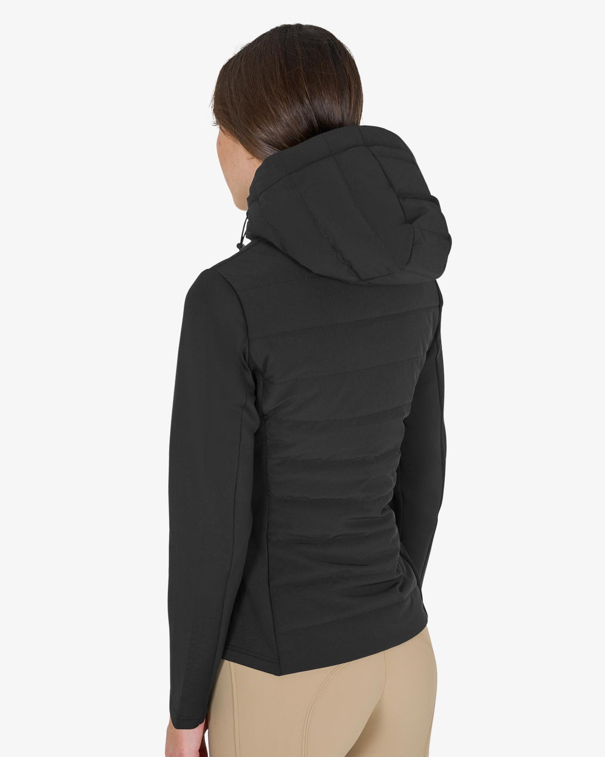 Piumino donna misto tecnico con cappuccio