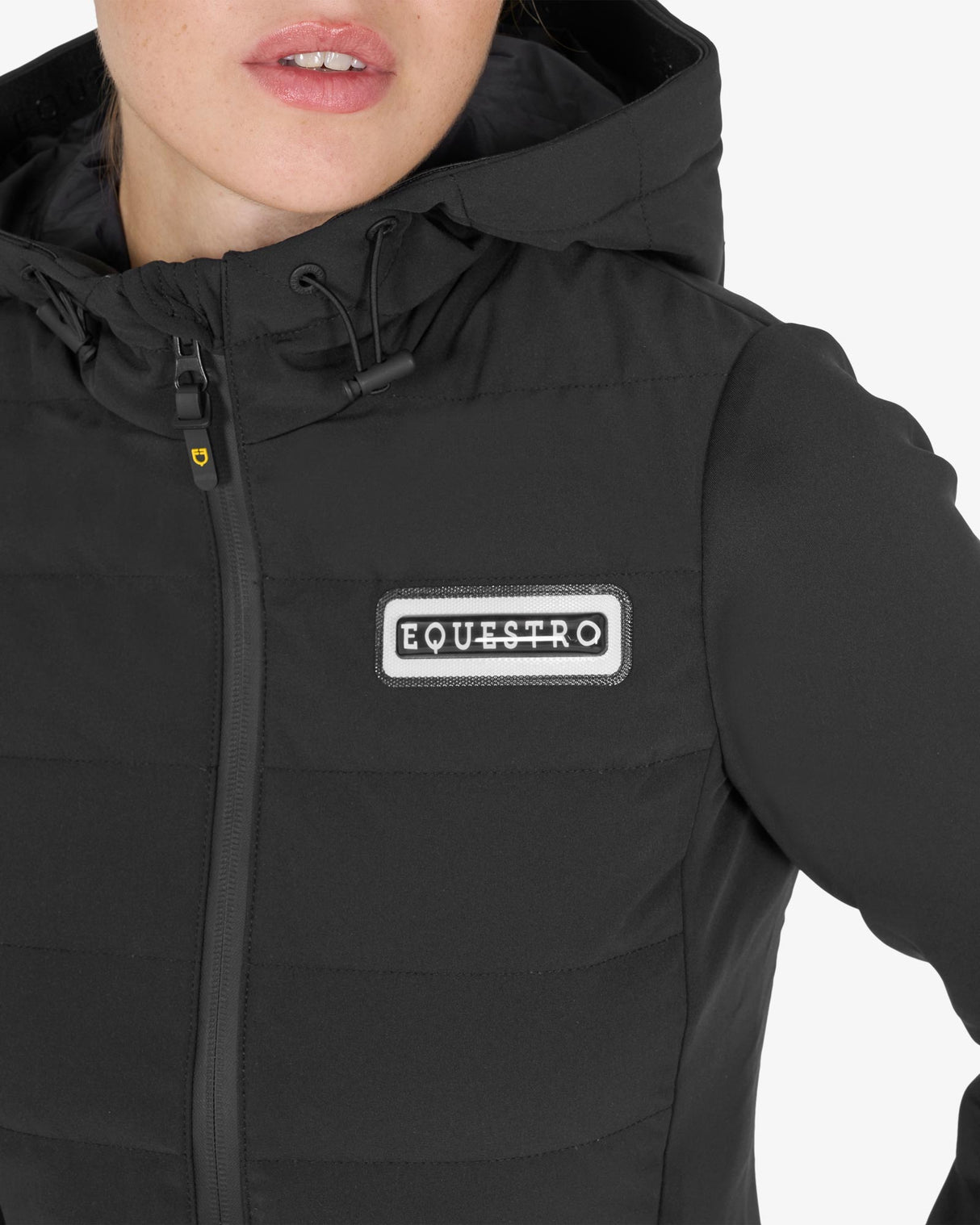 Piumino donna misto tecnico con cappuccio