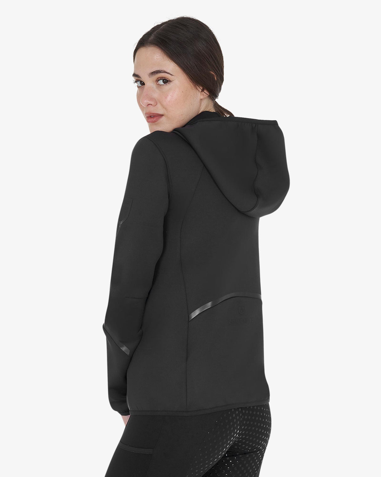 Felpa tecnica da donna in jersey con zip