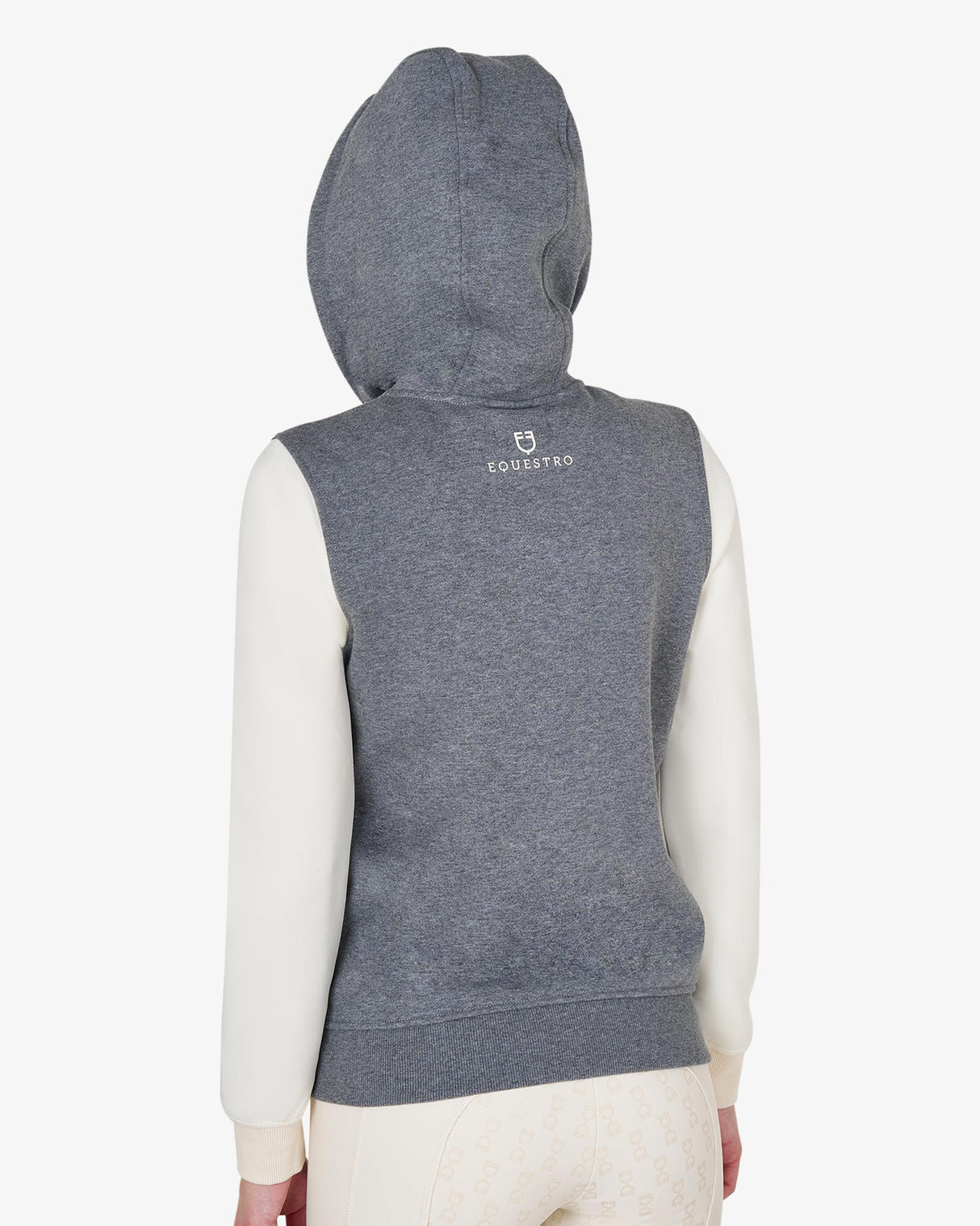 Felpa donna EQ bicolore con zip frontale