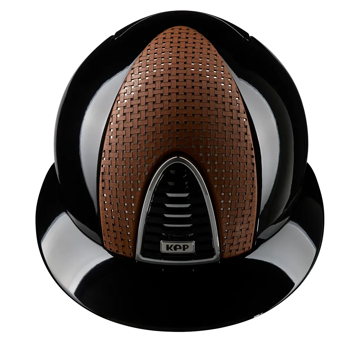 Casco equitazione Cromo 2.0 / Polish Metal Nero / Verona Beige Cromato / Visiera Polo Large