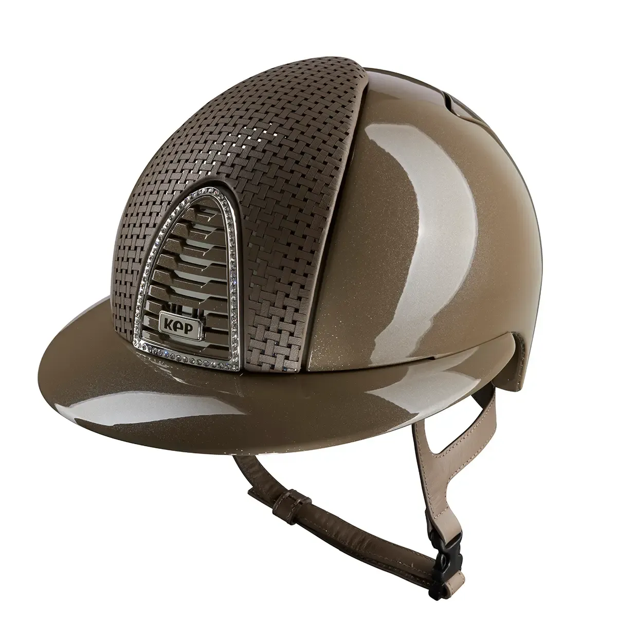 Casco equitazione Cromo 2.0 / Diamond Taupe / Verona taupe cromato / Visiera Polo Large