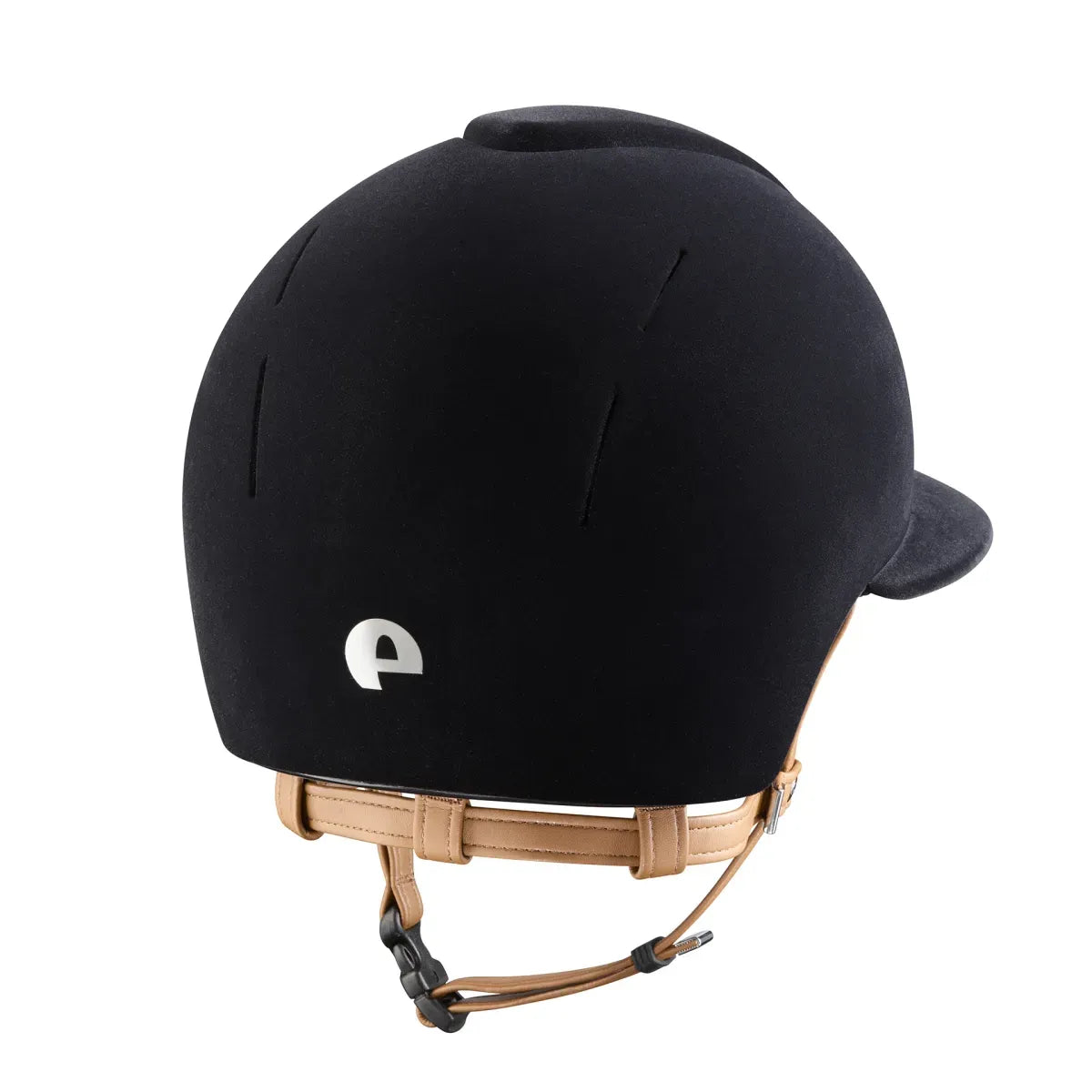 Casco equitazione Smart Nova / Velluto Nero / Cinturino Beige / Visiera Polo Large