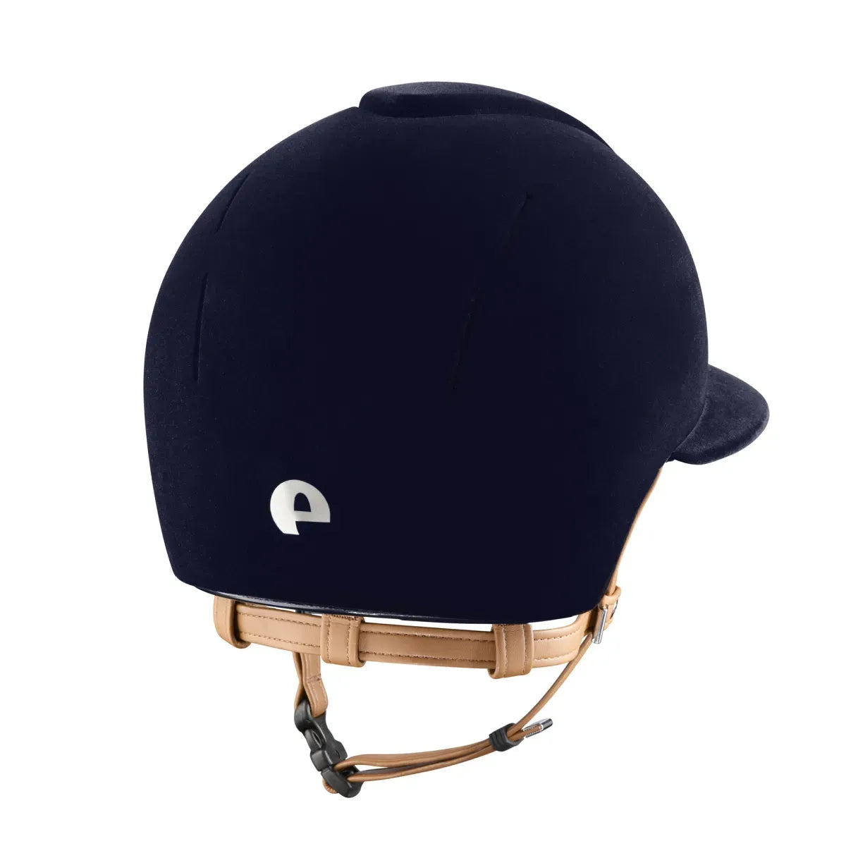 Casco equitazione Smart Nova / Velluto Blu / Cinturino Beige / Visiera Polo Large