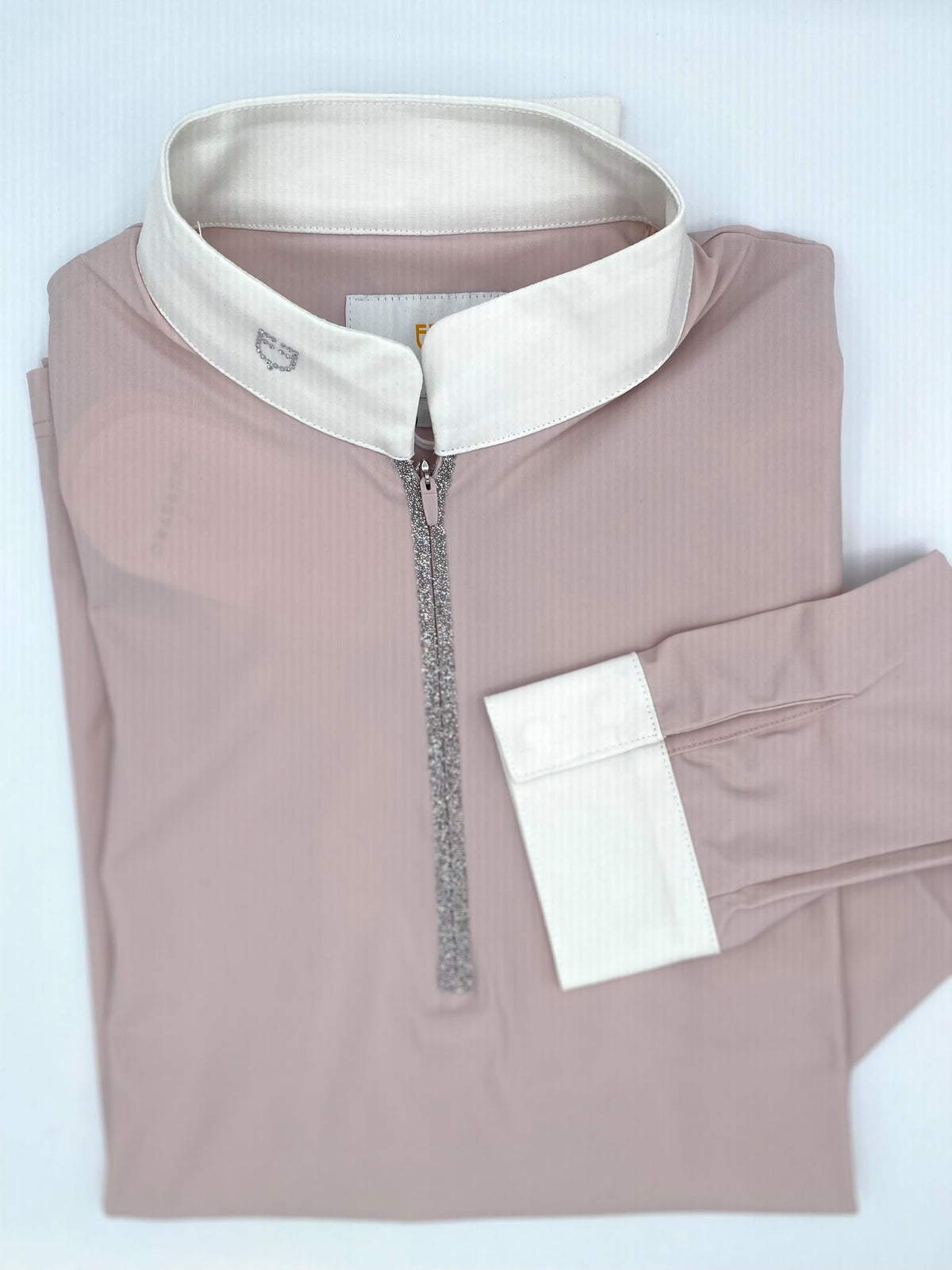Polo da gara donna con zip e strass Equestro