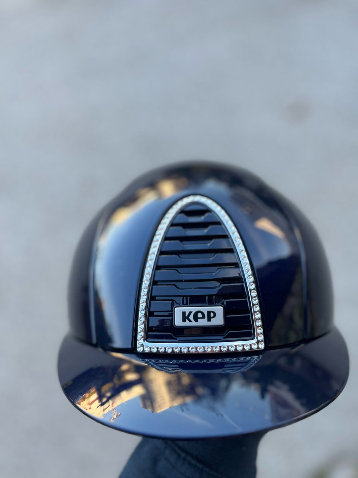 Cromo 2.0 polish metal blu e cornice con brillanti visiera piccola Kep Italia