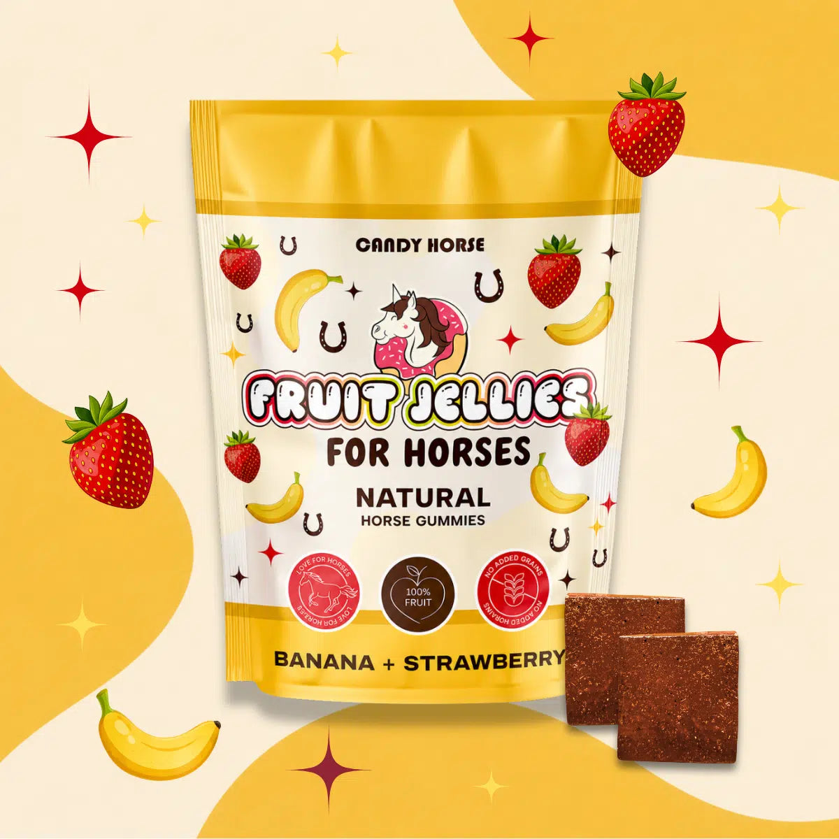 Caramelle gommose alla fragola e banana Candy Horse