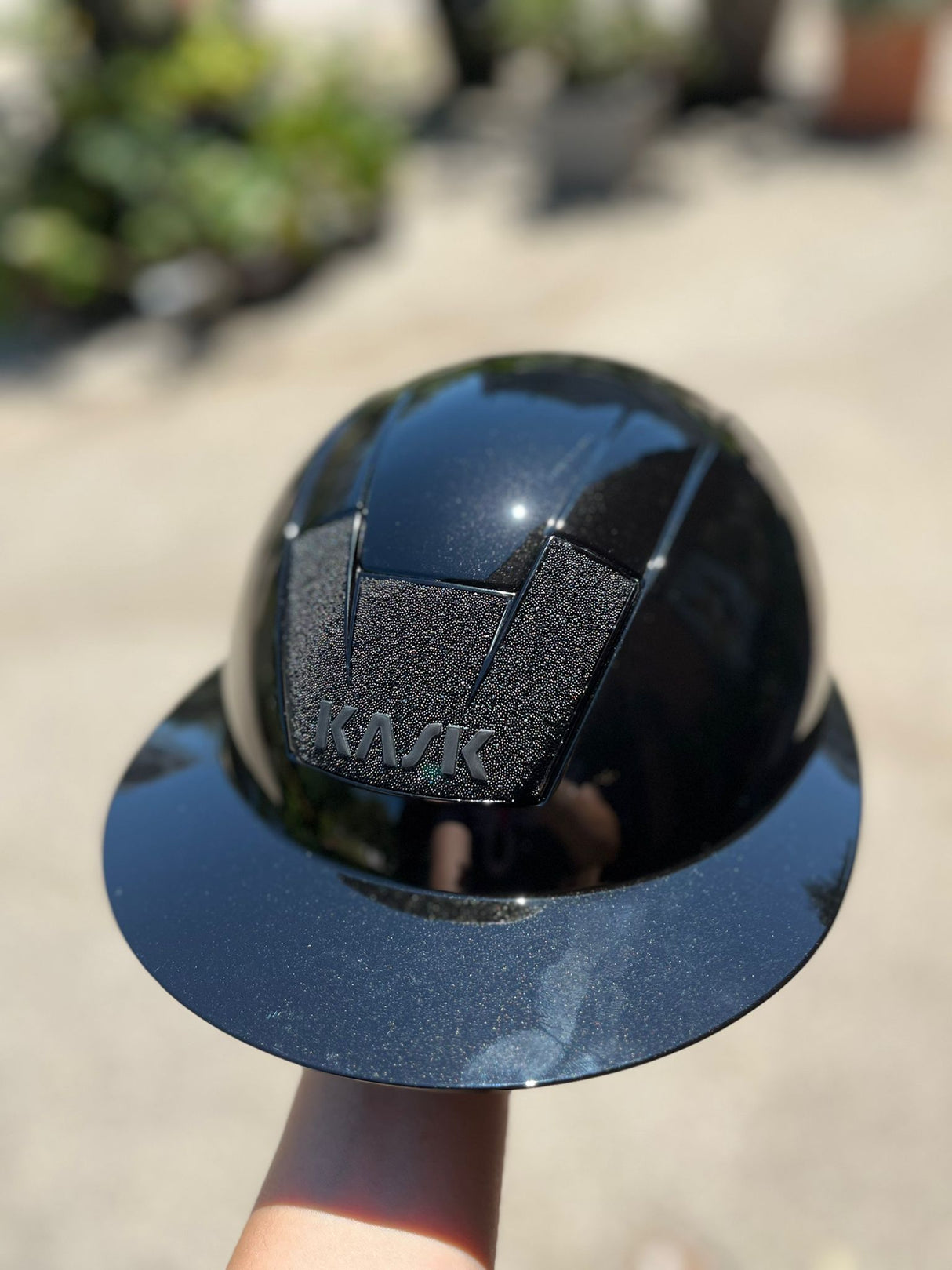 Kask Kooki Lady visiera polo black shine crystals carpet