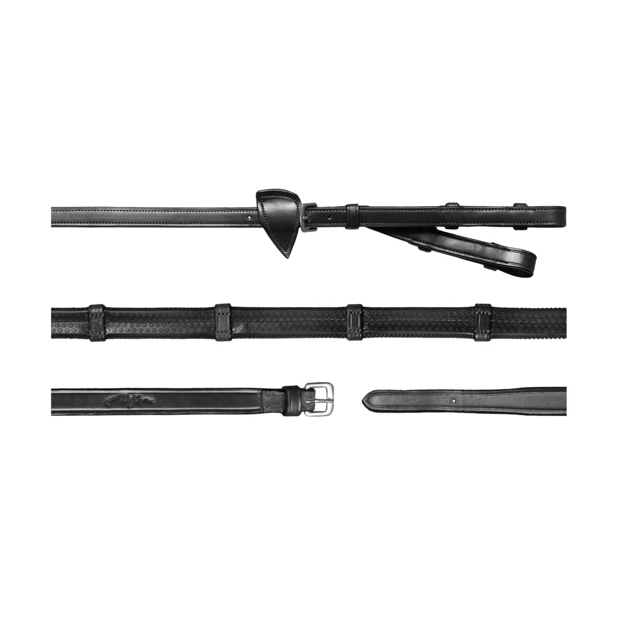 Redini in gomma da 1/2" con 7 passanti in pelle e doppio attacco removibile Dy'On nere