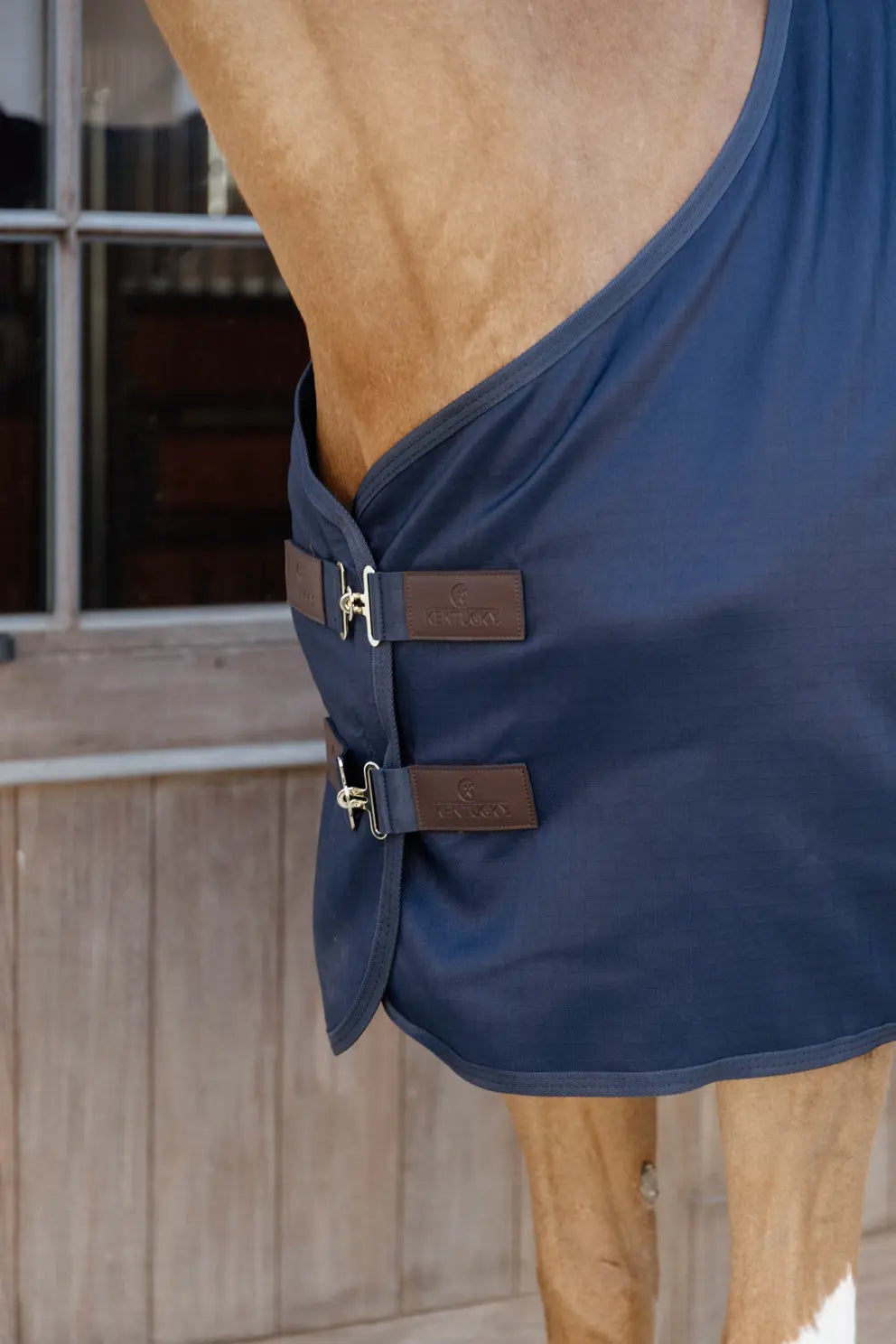 Coperta in cotone da box Kentucky navy