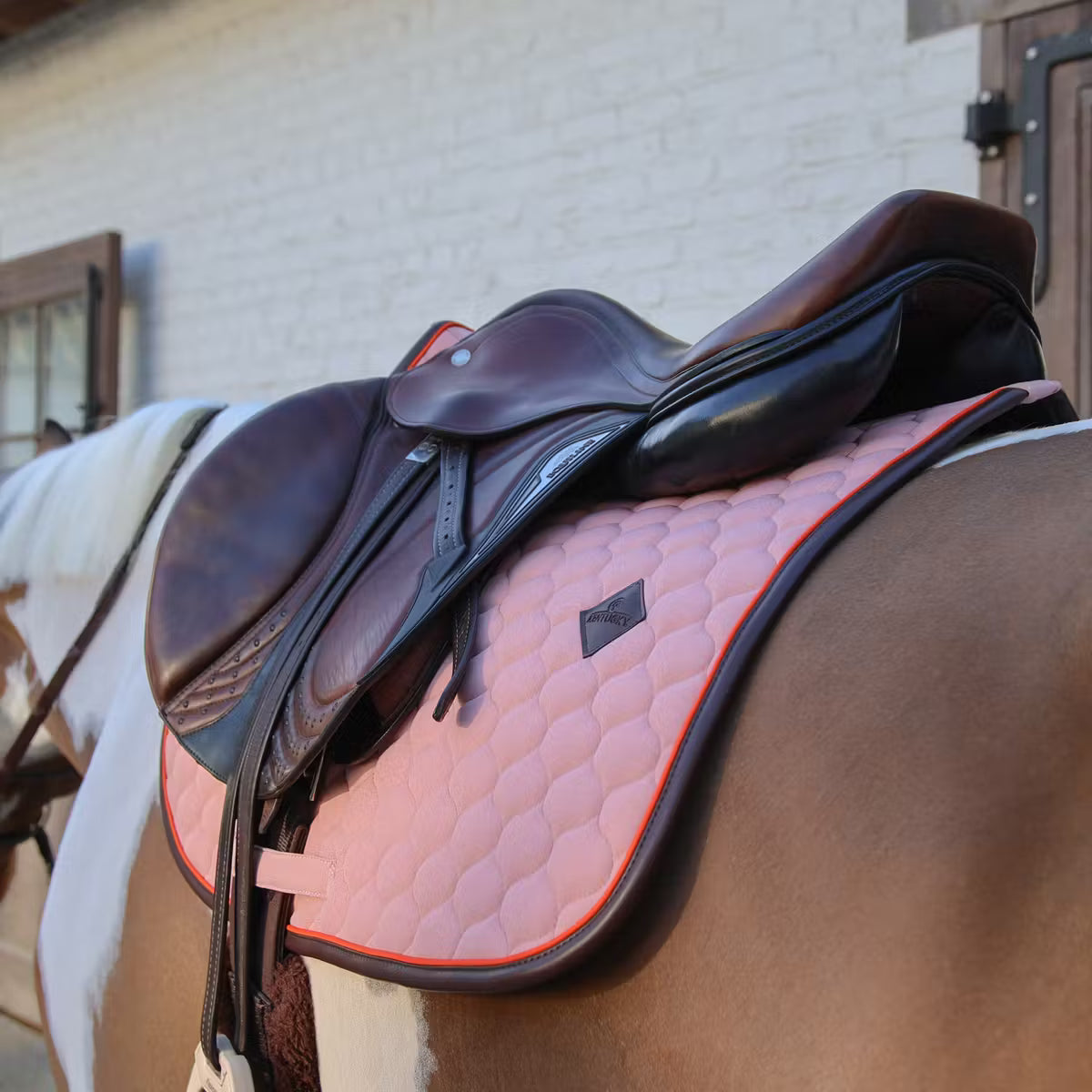 Sottosella Jumping con trapuntatura a cipolla , bordo pelle e neon Kentucky