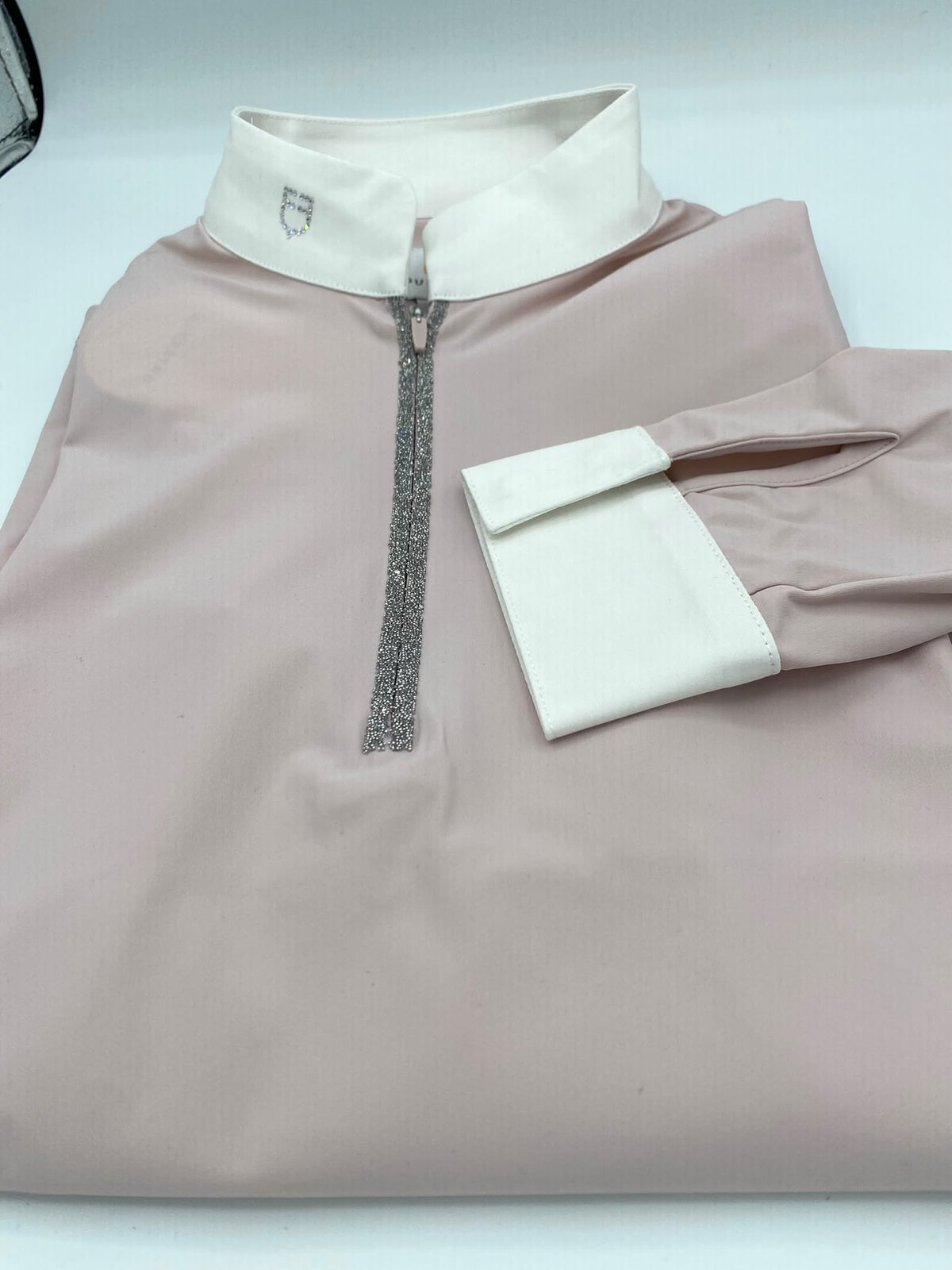 Polo da gara donna con zip e strass Equestro