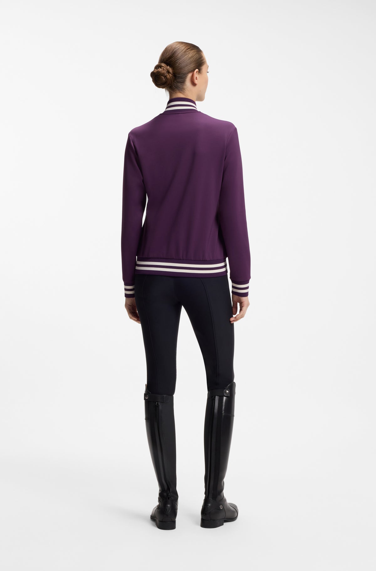 Cardigan da equitazione con zip e profili a righe HUGO BOSS