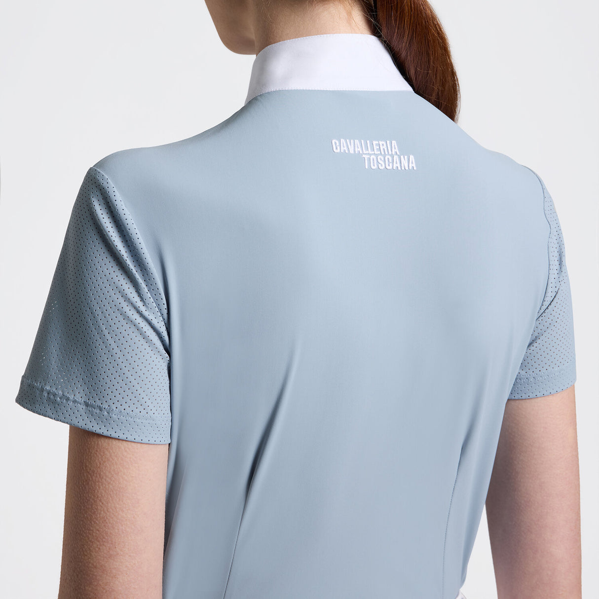 Polo donna Cavalleria Toscana a maniche corte in jersey Tecnico con zip nascosta