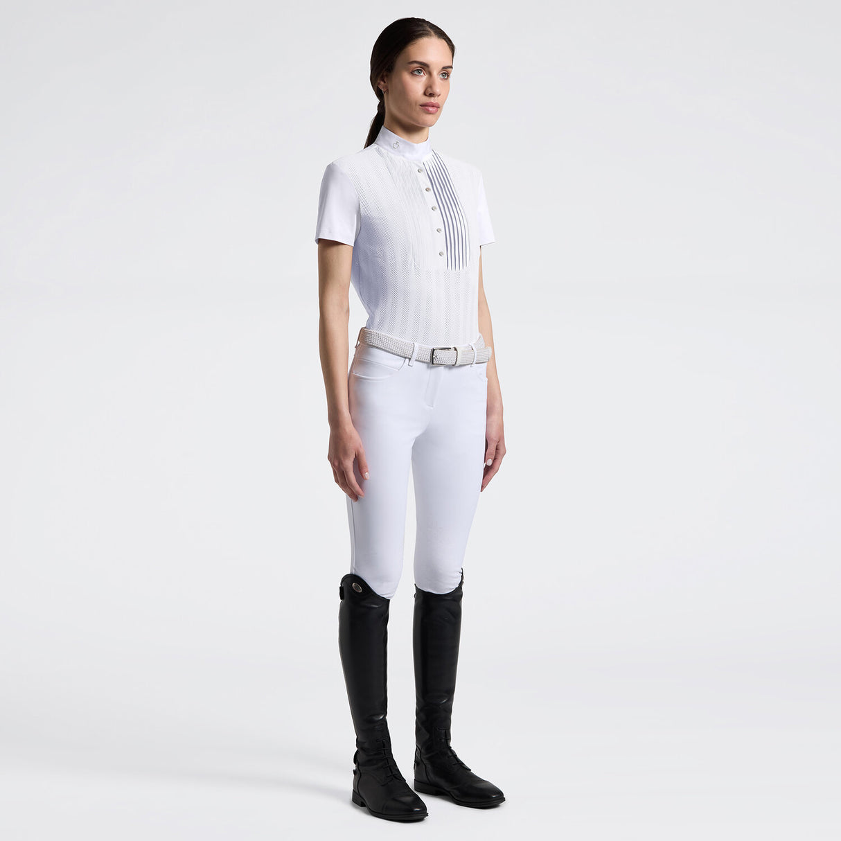 Camicia donna a maniche corte traforata | Cavalleria Toscana