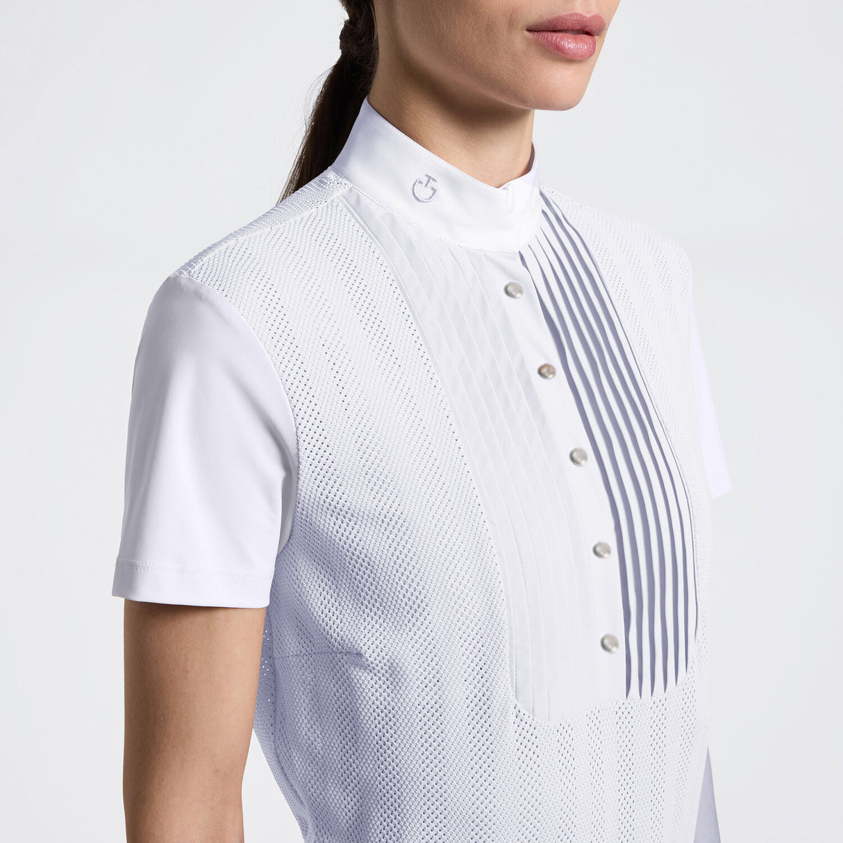 Camicia donna a maniche corte traforata | Cavalleria Toscana