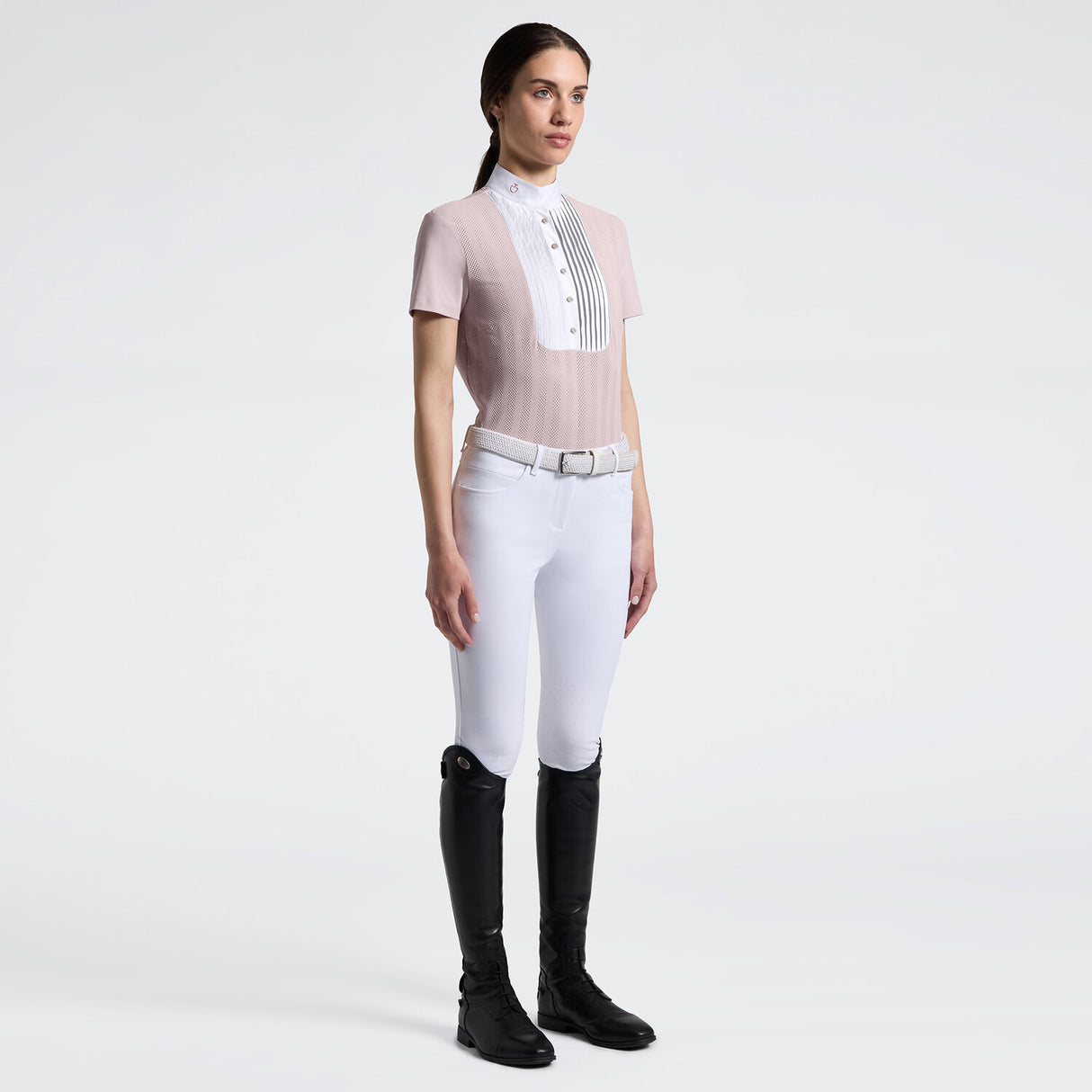 Camicia donna a maniche corte traforata | Cavalleria Toscana