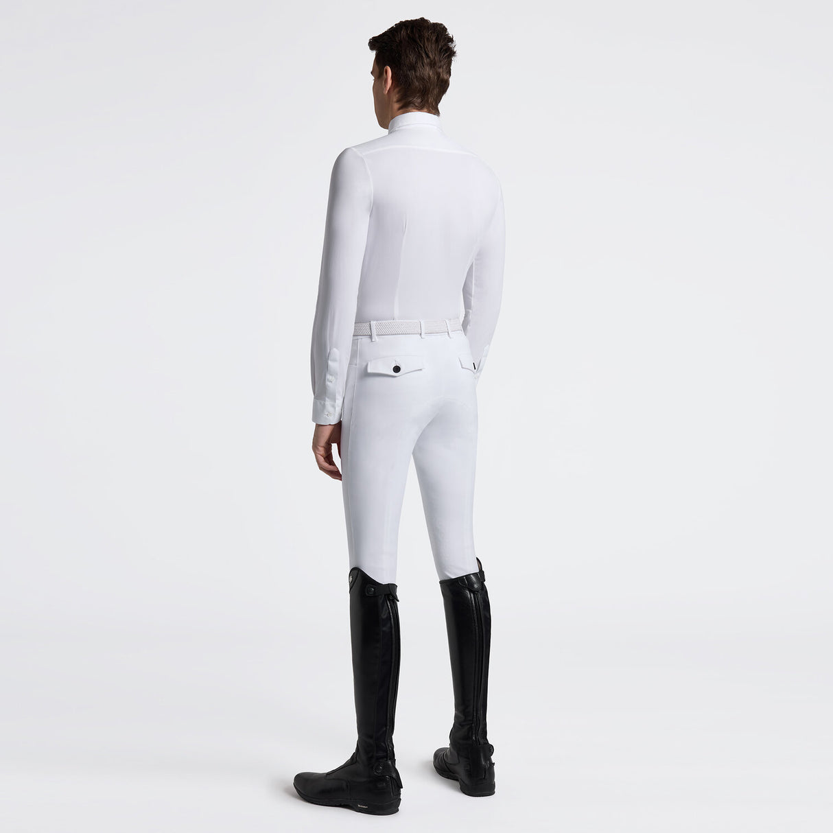 Camicia da gara uomo a maniche lunghe Cavalleria Toscana bianca