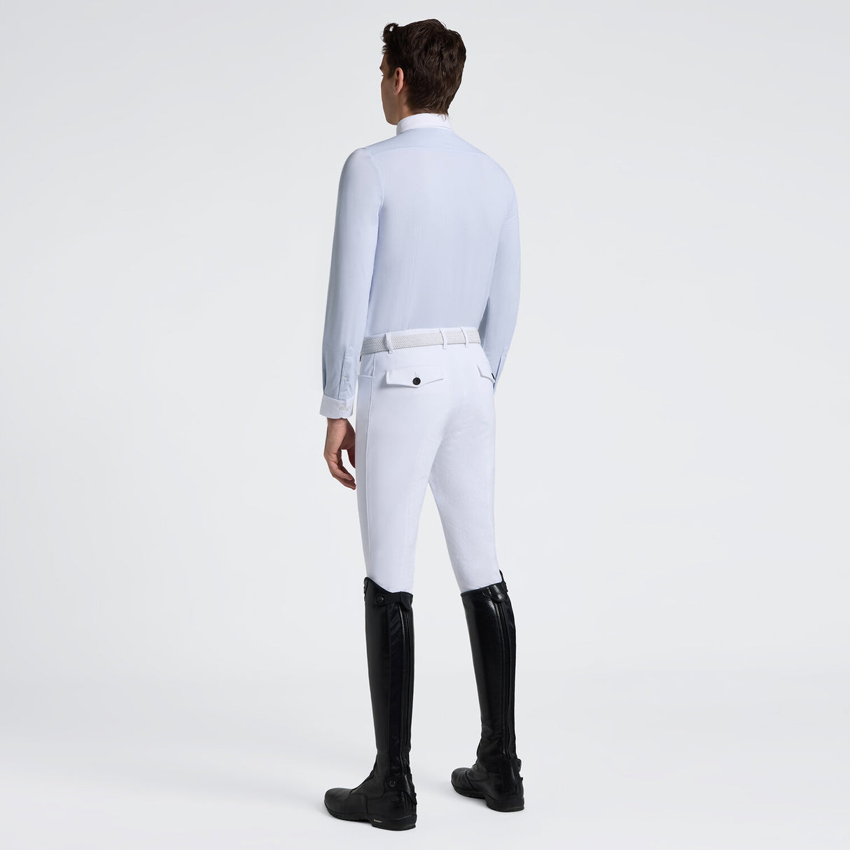 Camicia da gara uomo a maniche lunghe Cavalleria Toscana celeste