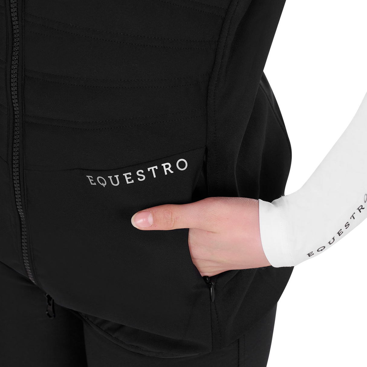 Smanicato bambina slim fit in tessuto tecnico Equestro