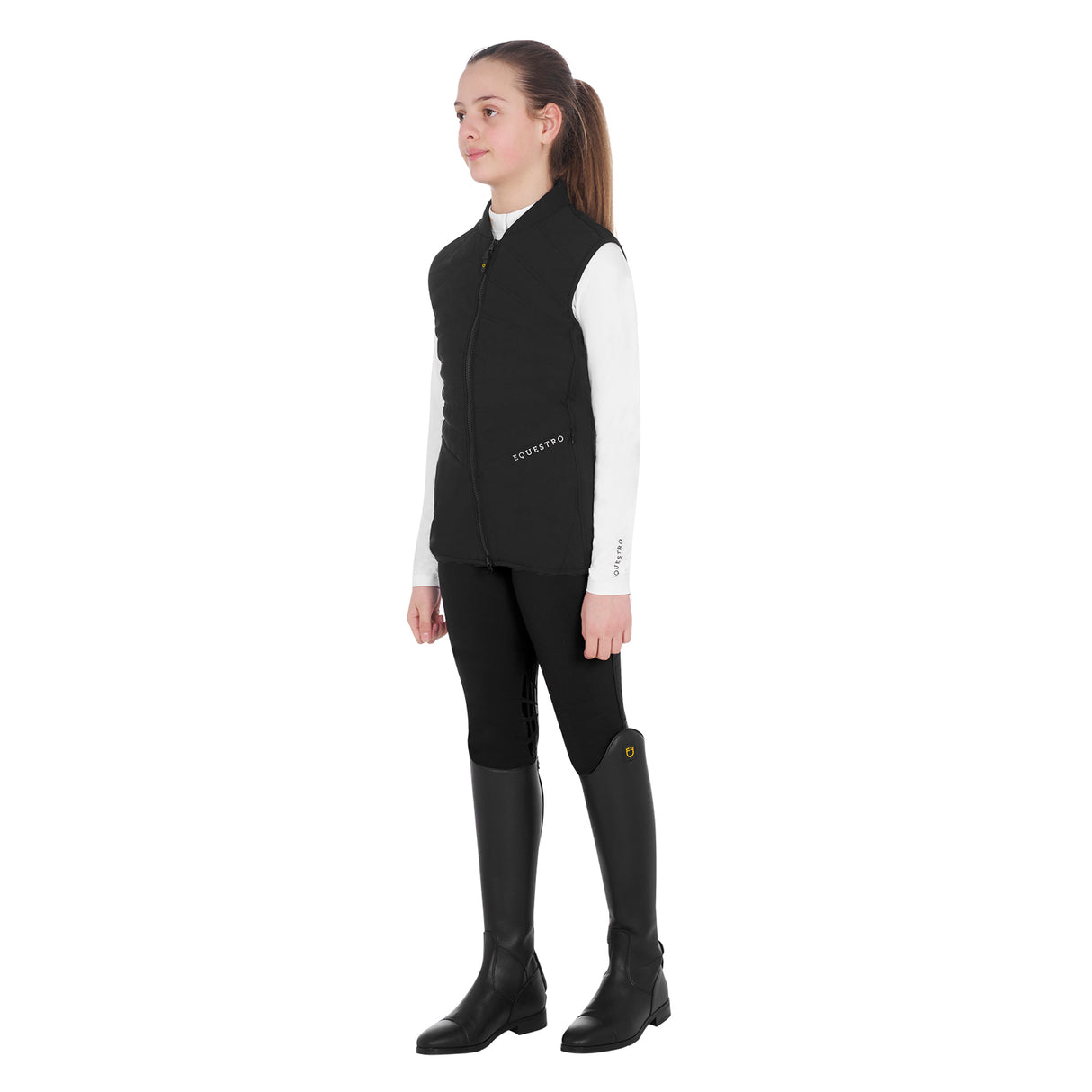 Smanicato bambina slim fit in tessuto tecnico Equestro
