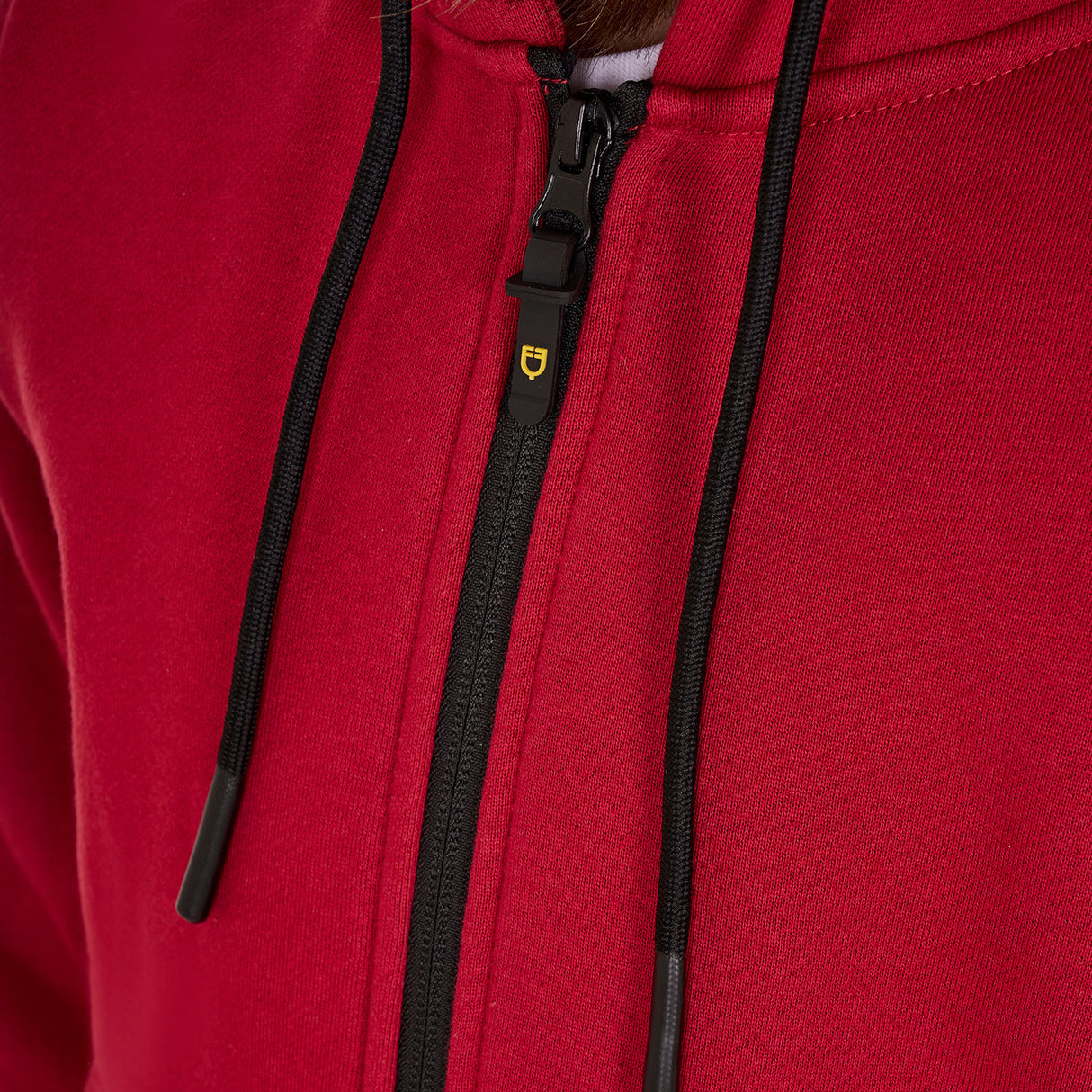 Felpa bambina full zip con pile interno rosso Equestro