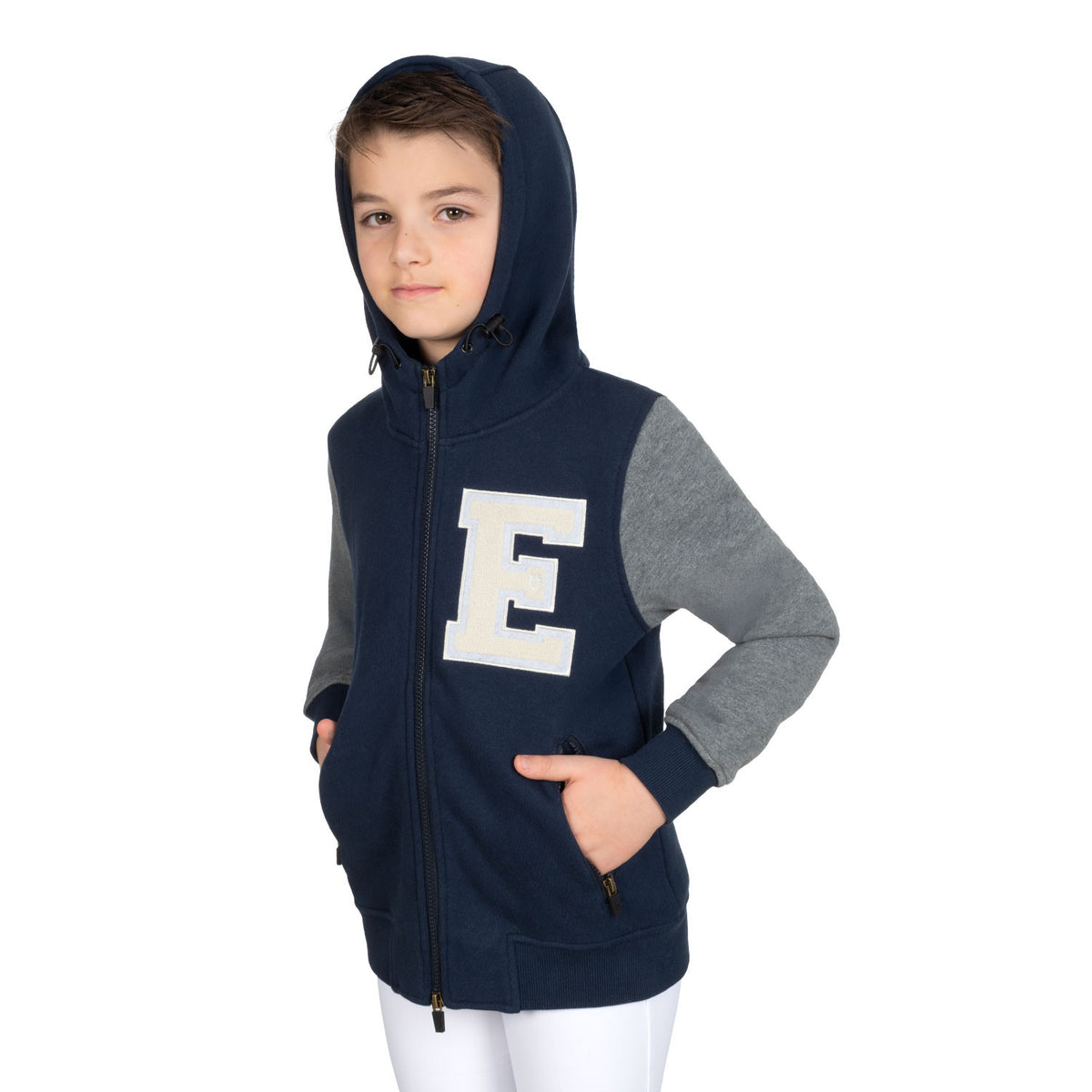 Felpa bambino istituzionale bicolore con zip frontale Equestro