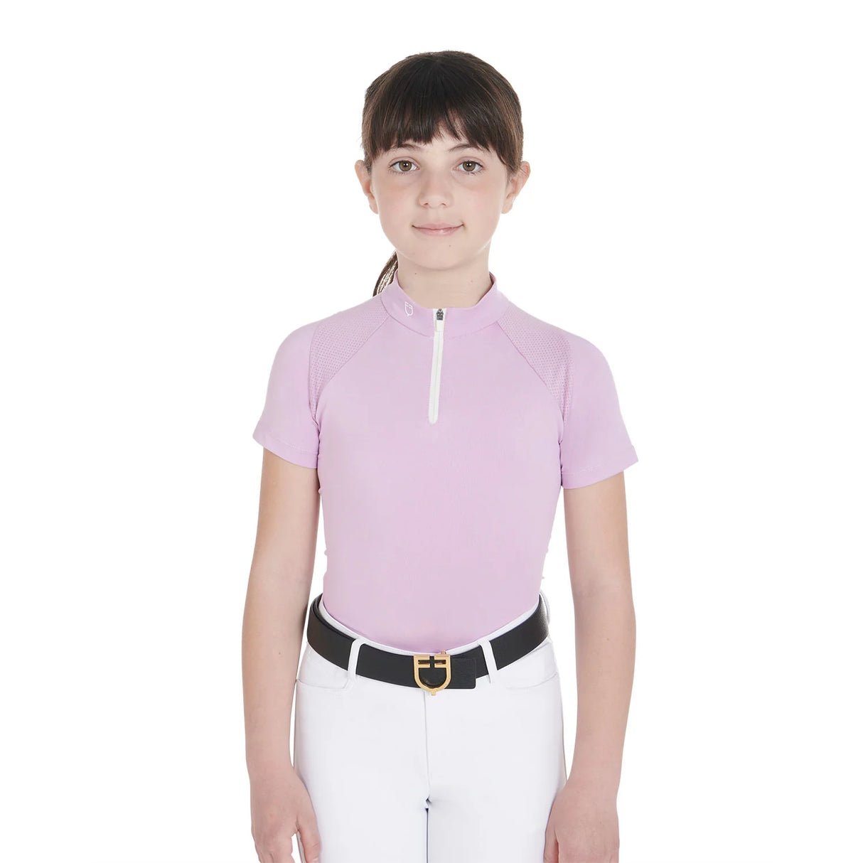 Polo bambini da allenamento slim fit in tessuto tecnico Equestro