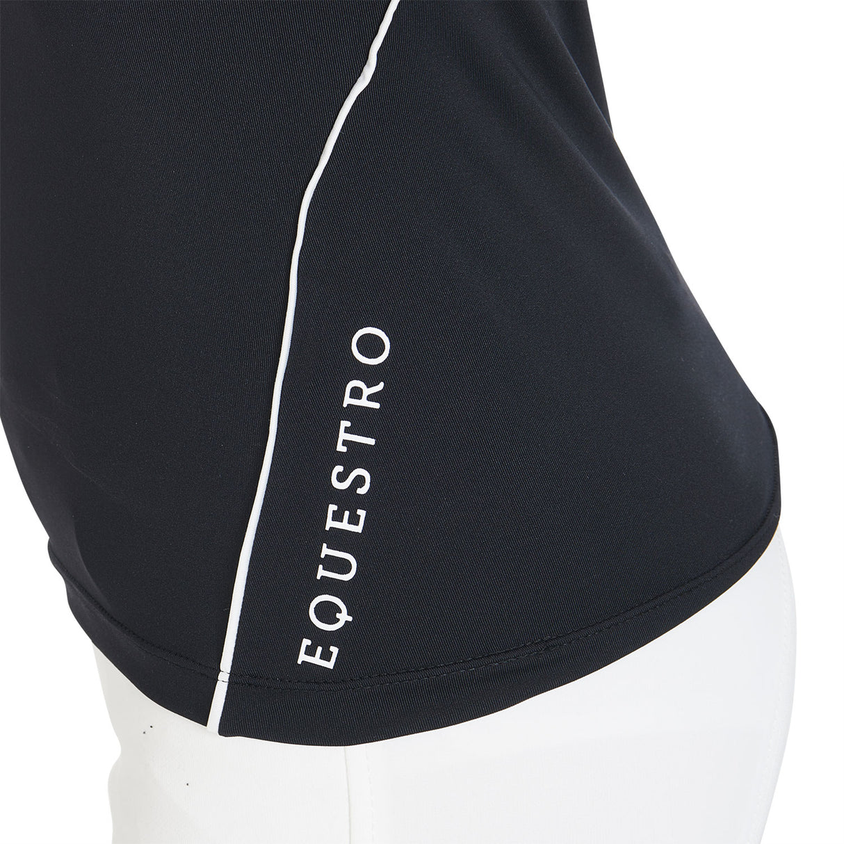 Polo bambini da allenamento slim fit in tessuto tecniconero Equestro Nero