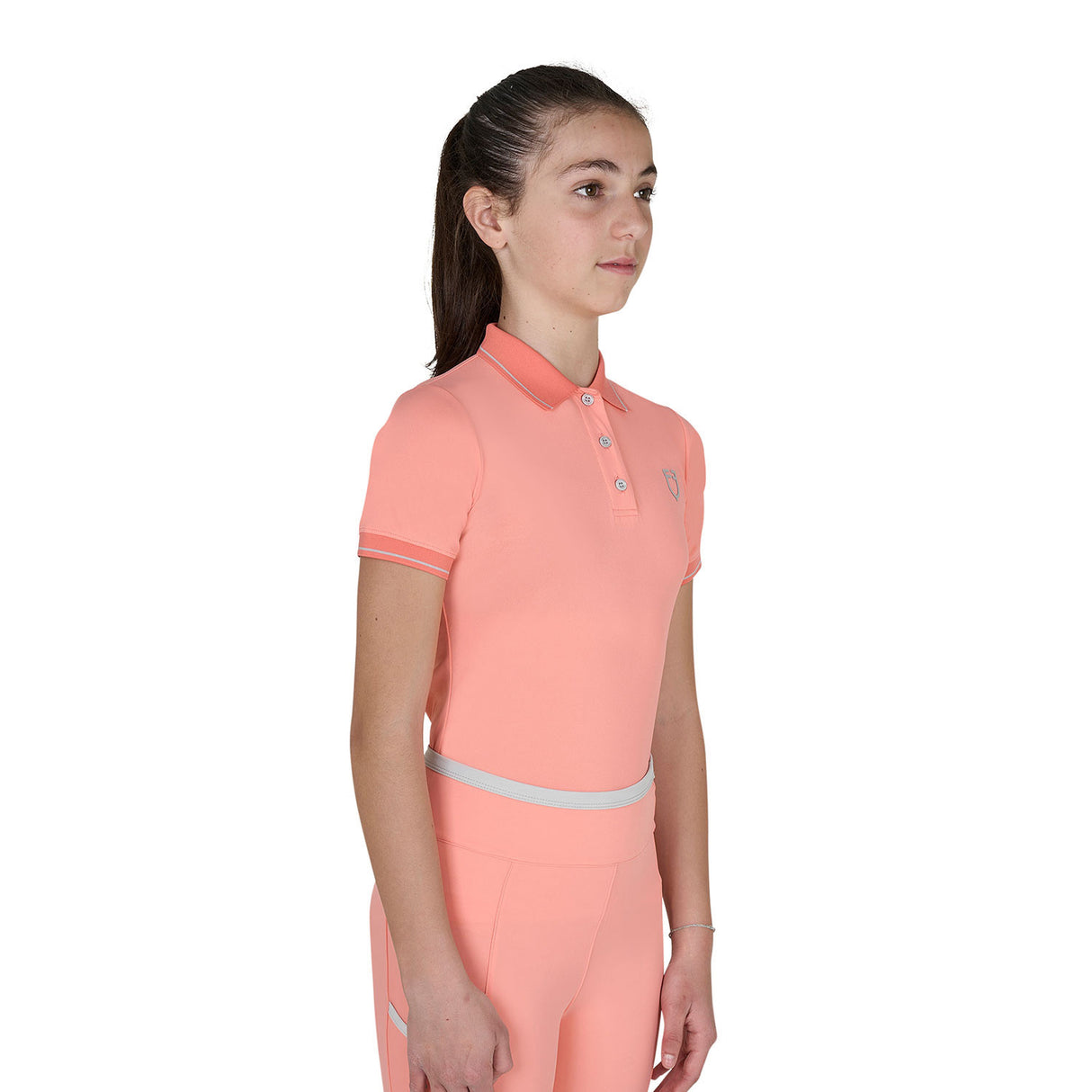 Polo bambini slim fit in tessuto tecnico antibatterico Equestro