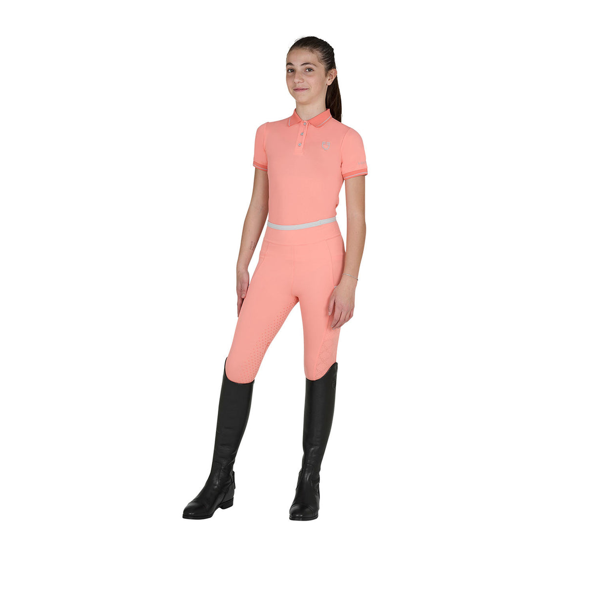 Polo bambini slim fit in tessuto tecnico antibatterico Equestro