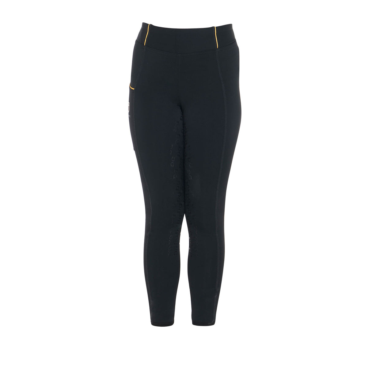 Leggins bambina slim fit grip con logo Equestro nero