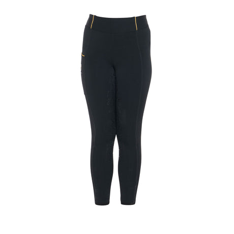 Leggins bambina slim fit grip con logo Equestro nero