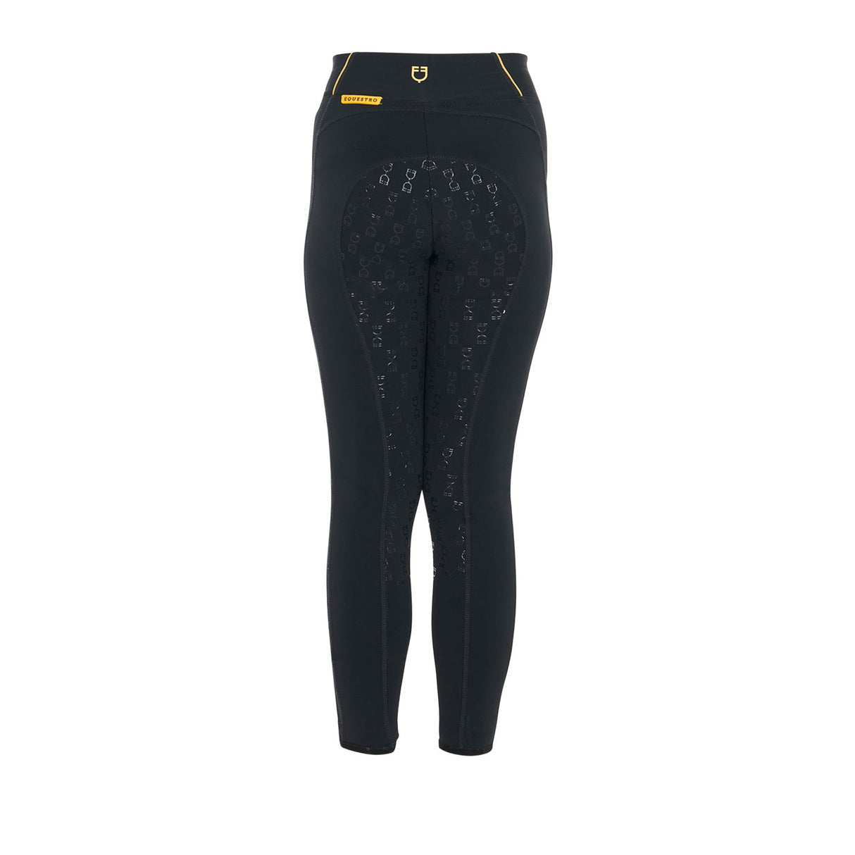 Leggins bambina slim fit grip con logo Equestro nero