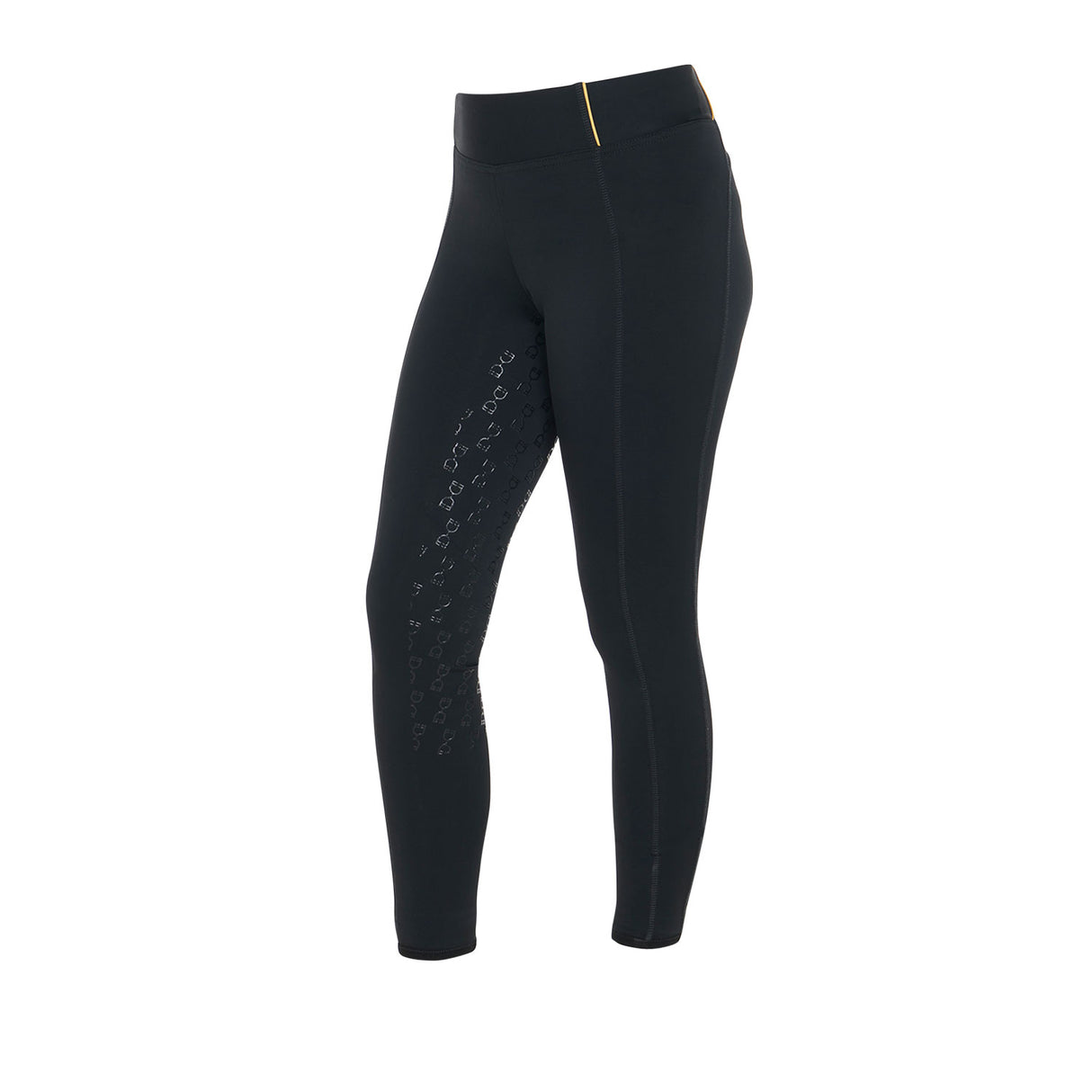 Leggins bambina slim fit grip con logo Equestro nero