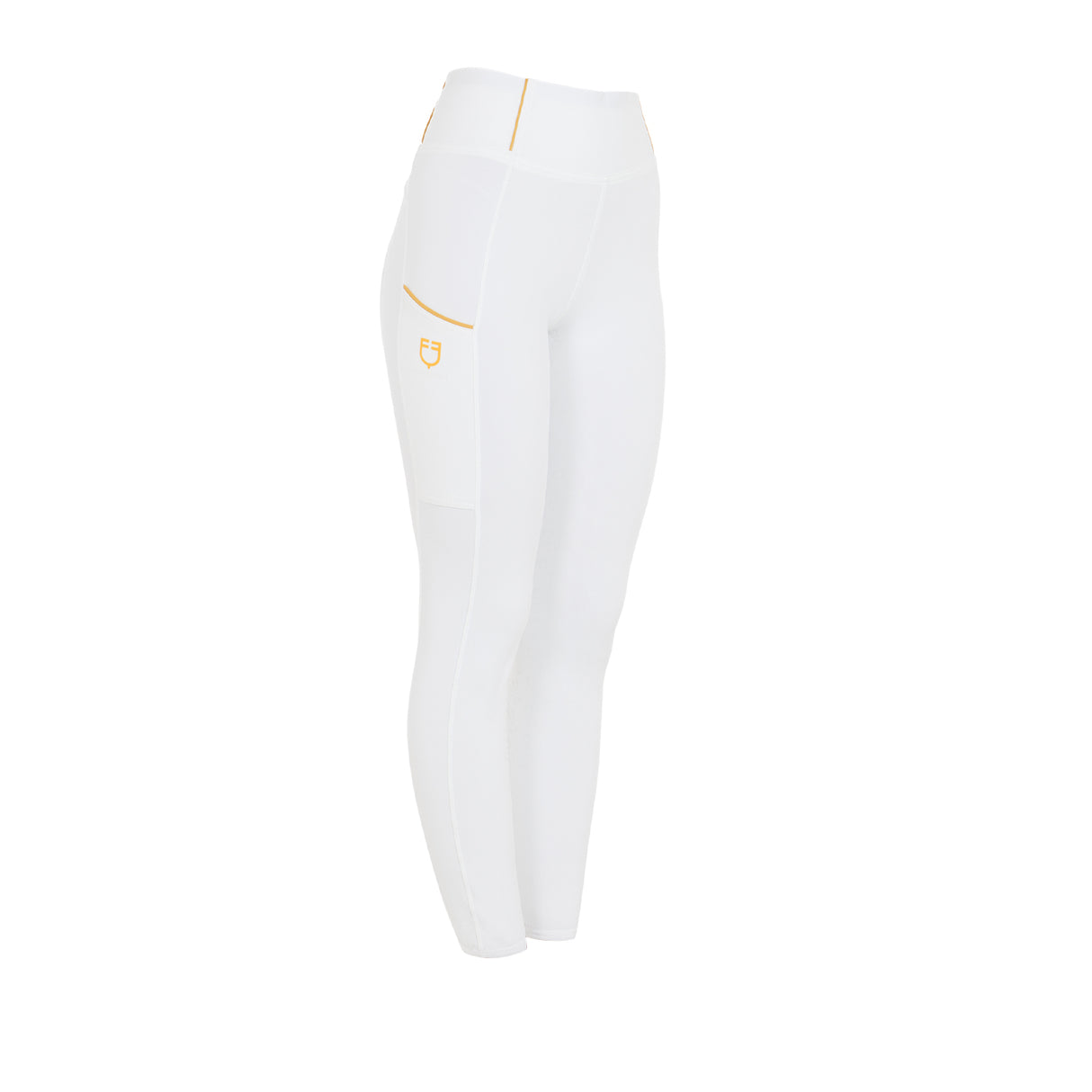 Leggings bambina slim fit grip con logo bianco Equestro