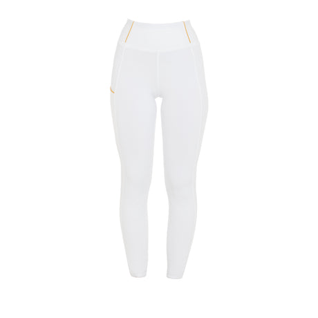 Leggings bambina slim fit grip con logo bianco Equestro