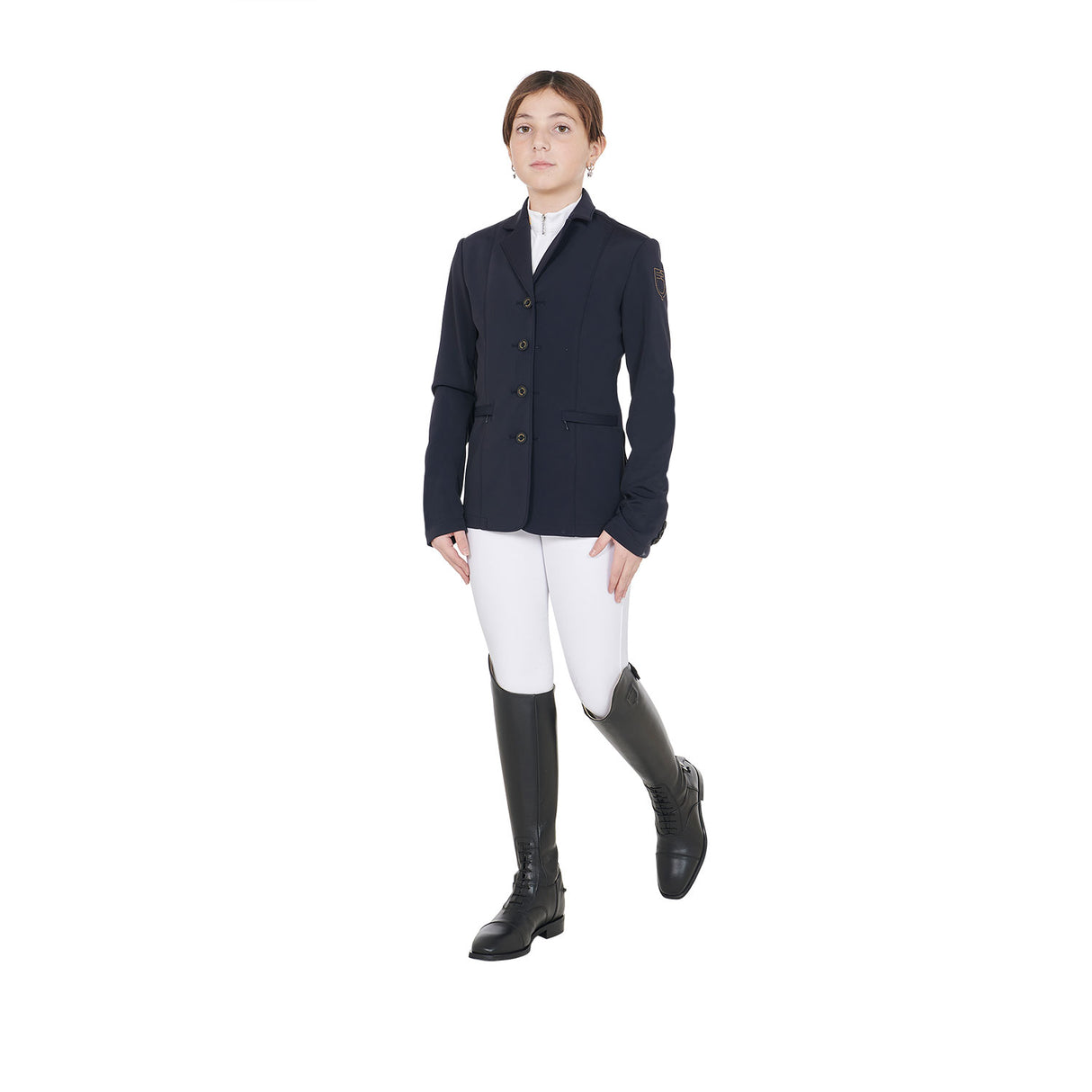 Giacca da gara per bambini unisex slim fit quattro bottoni Equestro