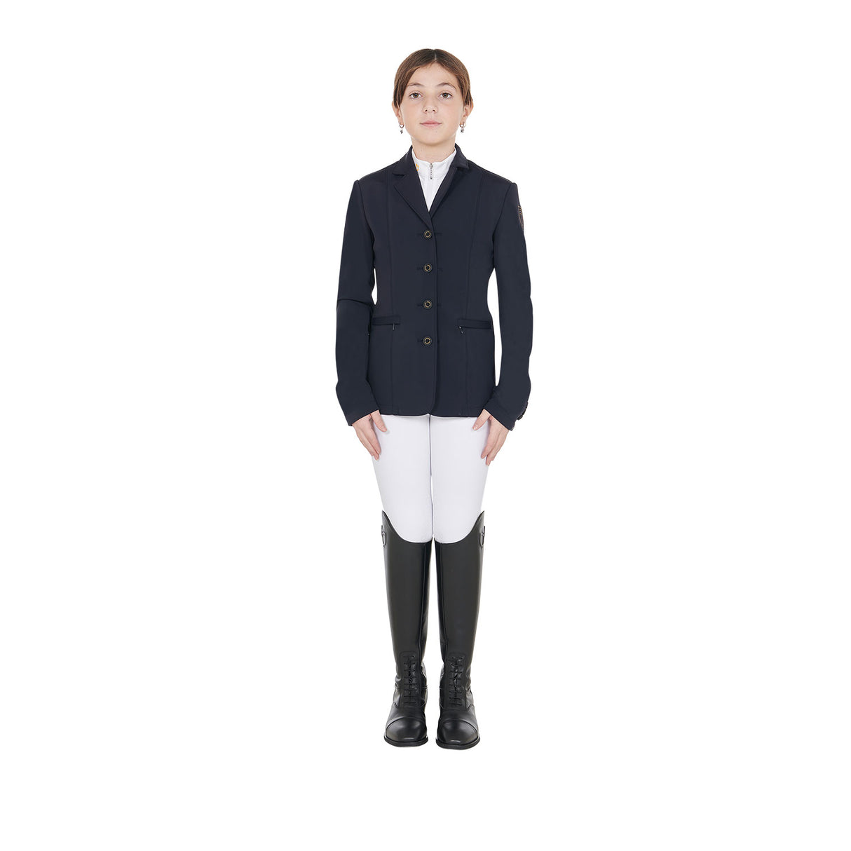 Giacca da gara per bambini unisex slim fit quattro bottoni Equestro