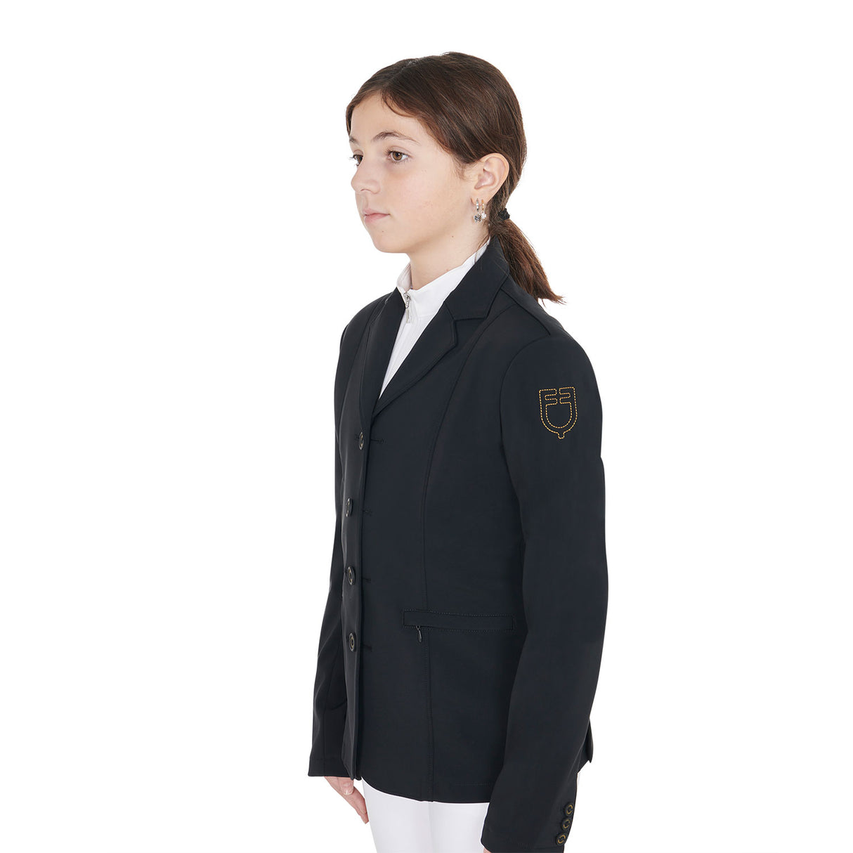 Giacca da gara per bambini unisex slim fit quattro bottoni Equestro
