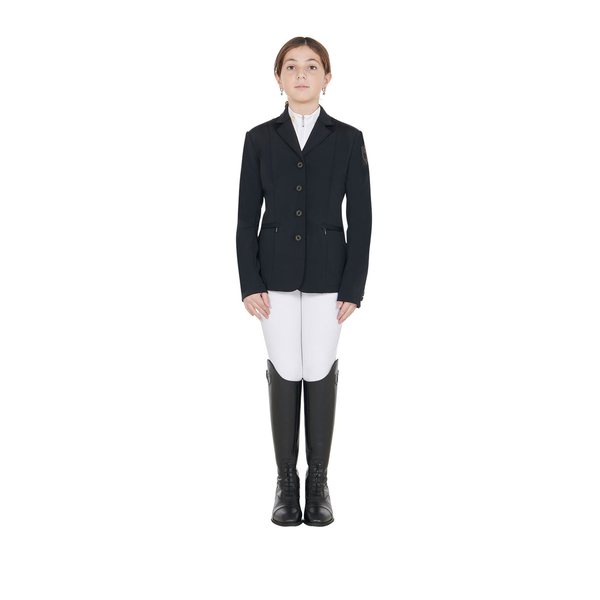 Giacca da gara per bambini unisex slim fit quattro bottoni Equestro