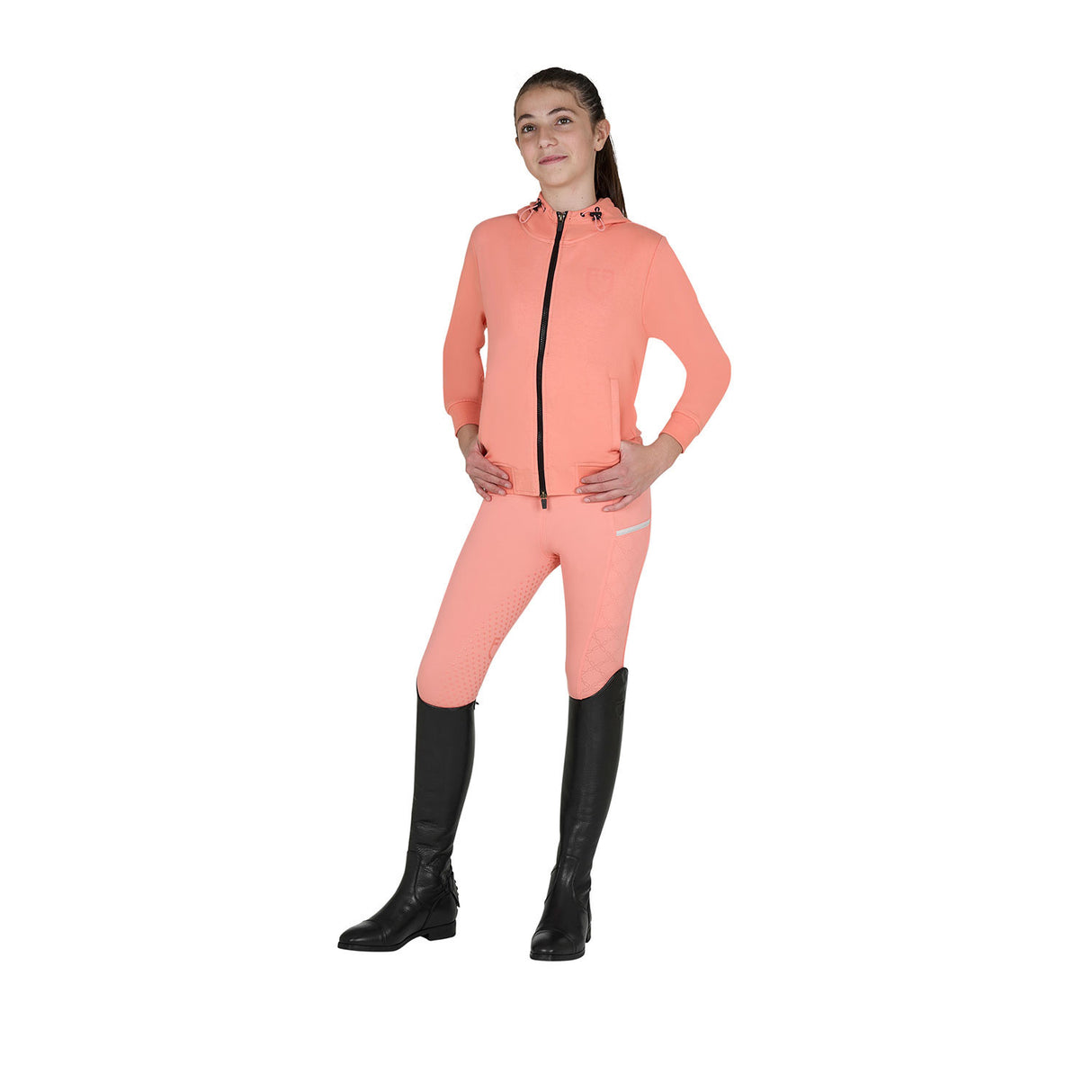 Felpa bambini unisex con cappuccio e zip frontale Equestro