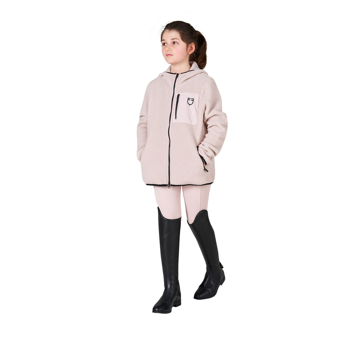 Felpa-giacca da bambina teddy Equestro