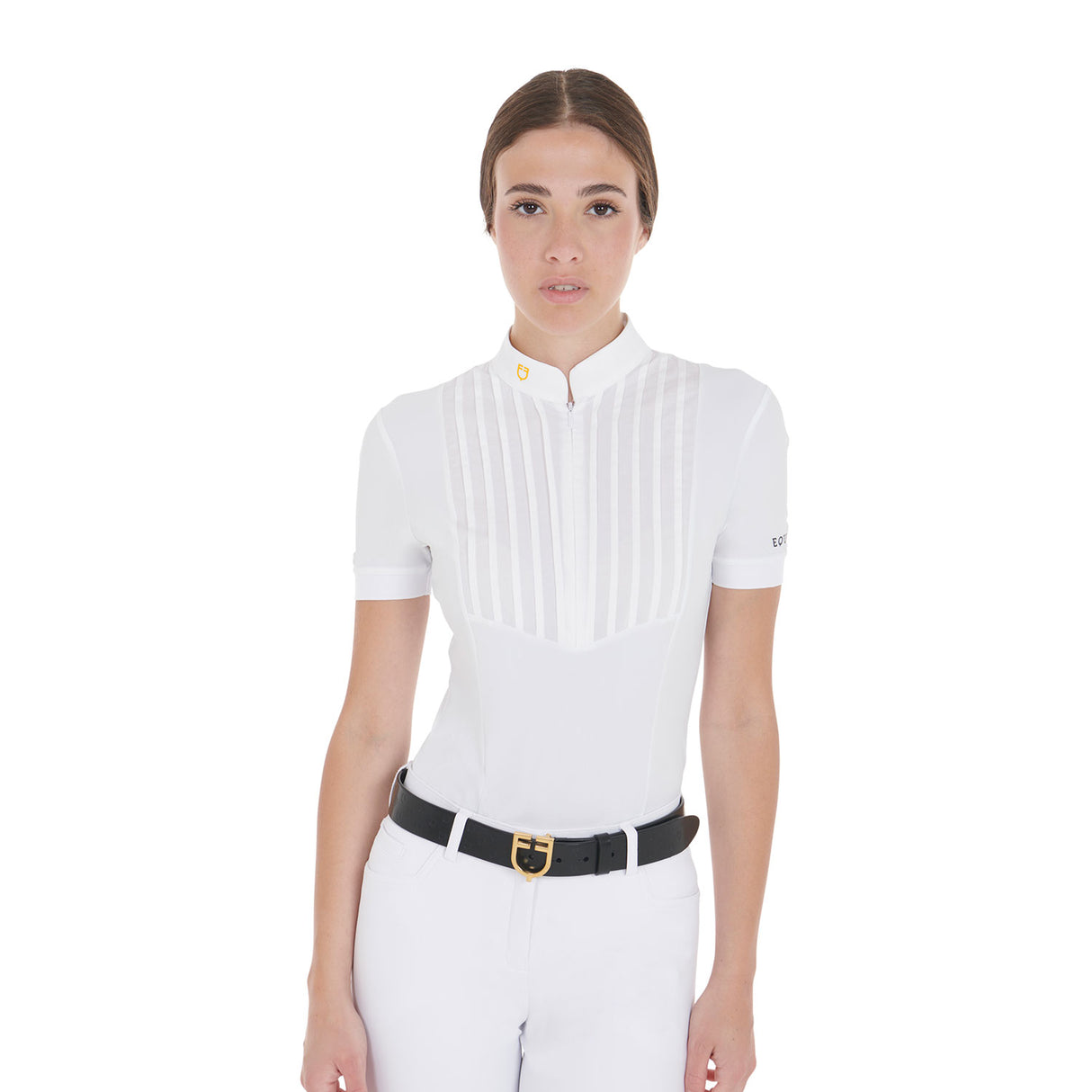 Polo donna slim fit cotone plissettato Equestro