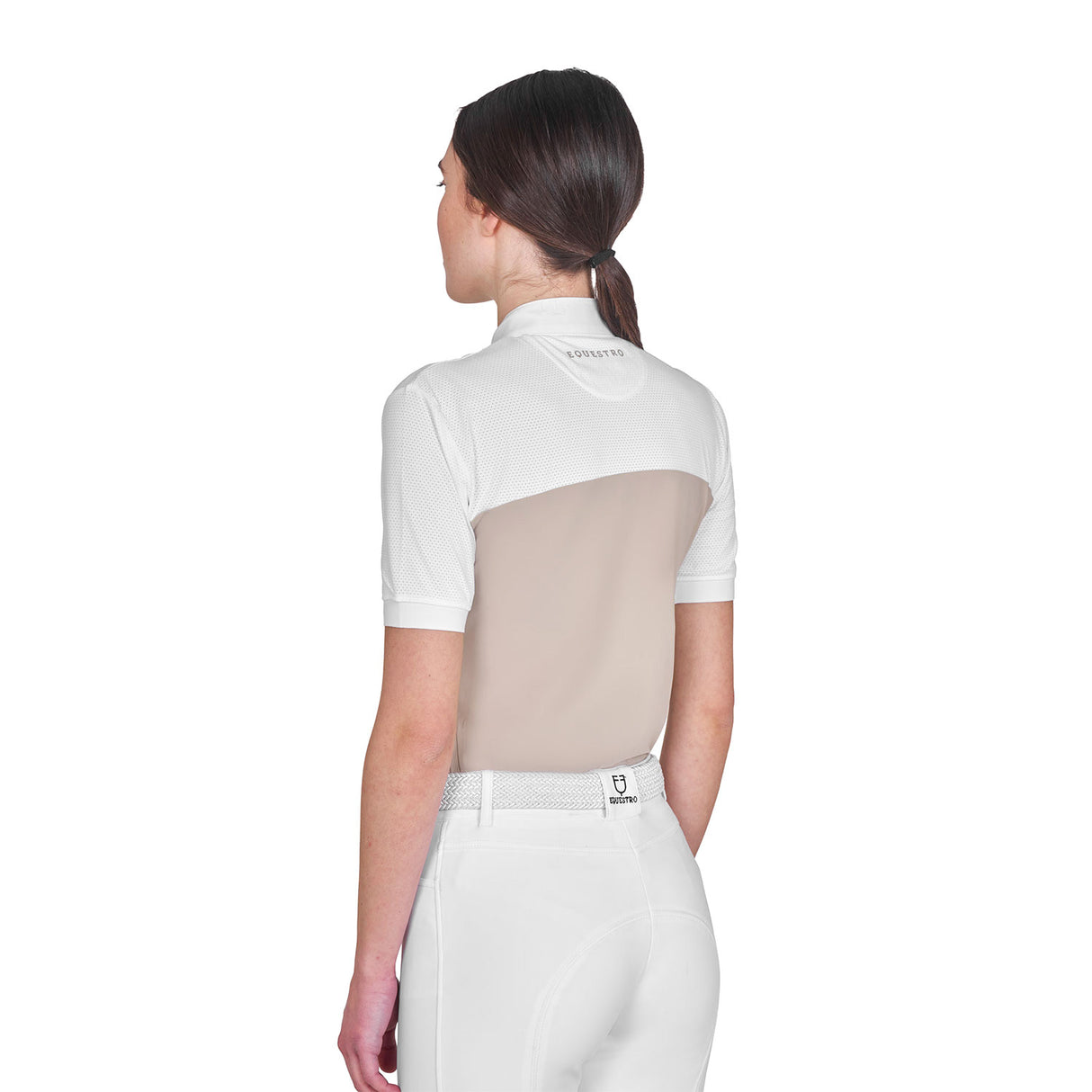 Polo donna slim fit tessuto tecnico e mesh Equestro