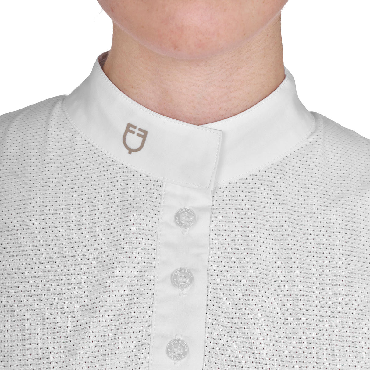 Polo donna slim fit tessuto tecnico e mesh Equestro