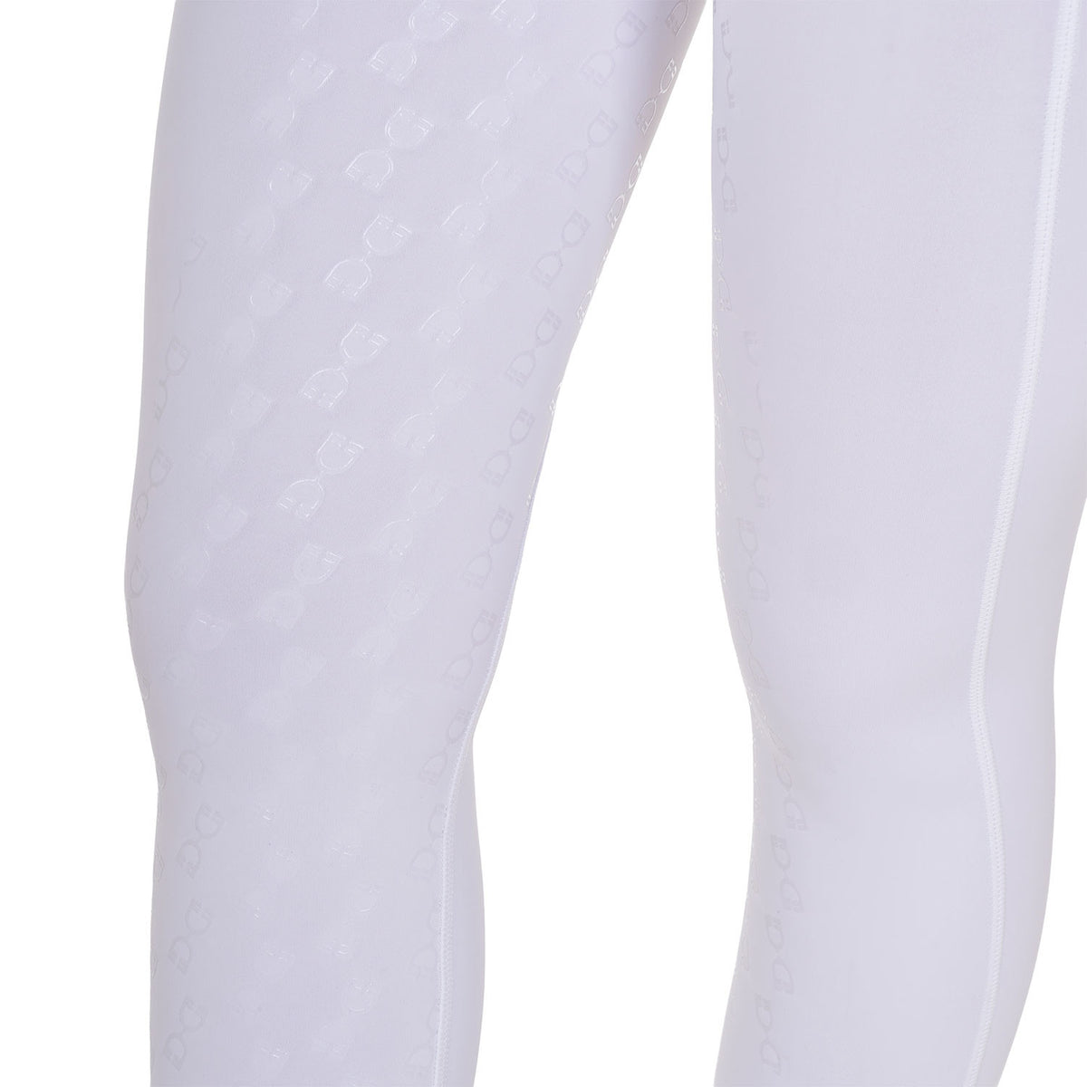 Leggings donna slip fit full Grip Equestro white/white