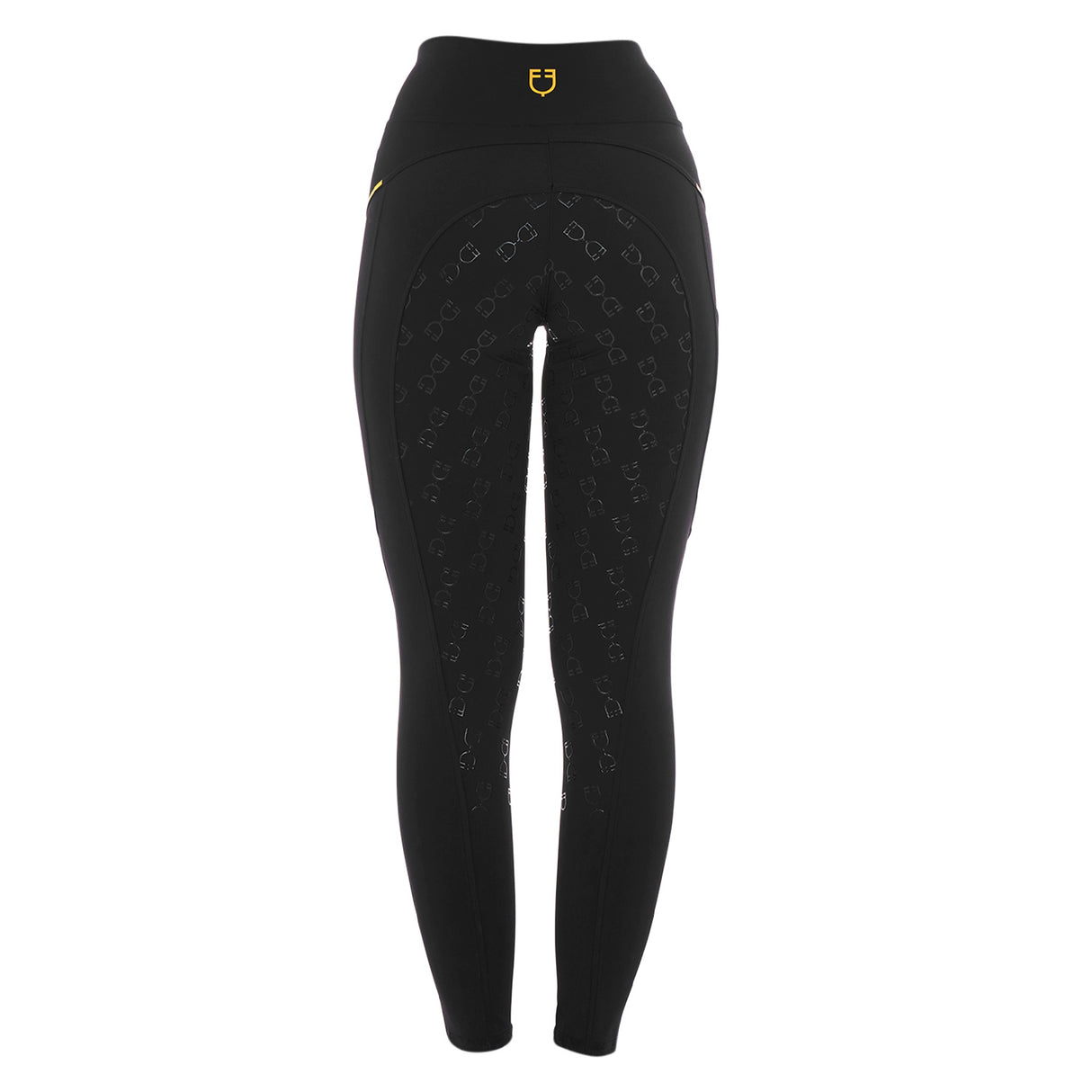 Leggings da donna full grip con inserti in tessuto microtraforato Equestro nero